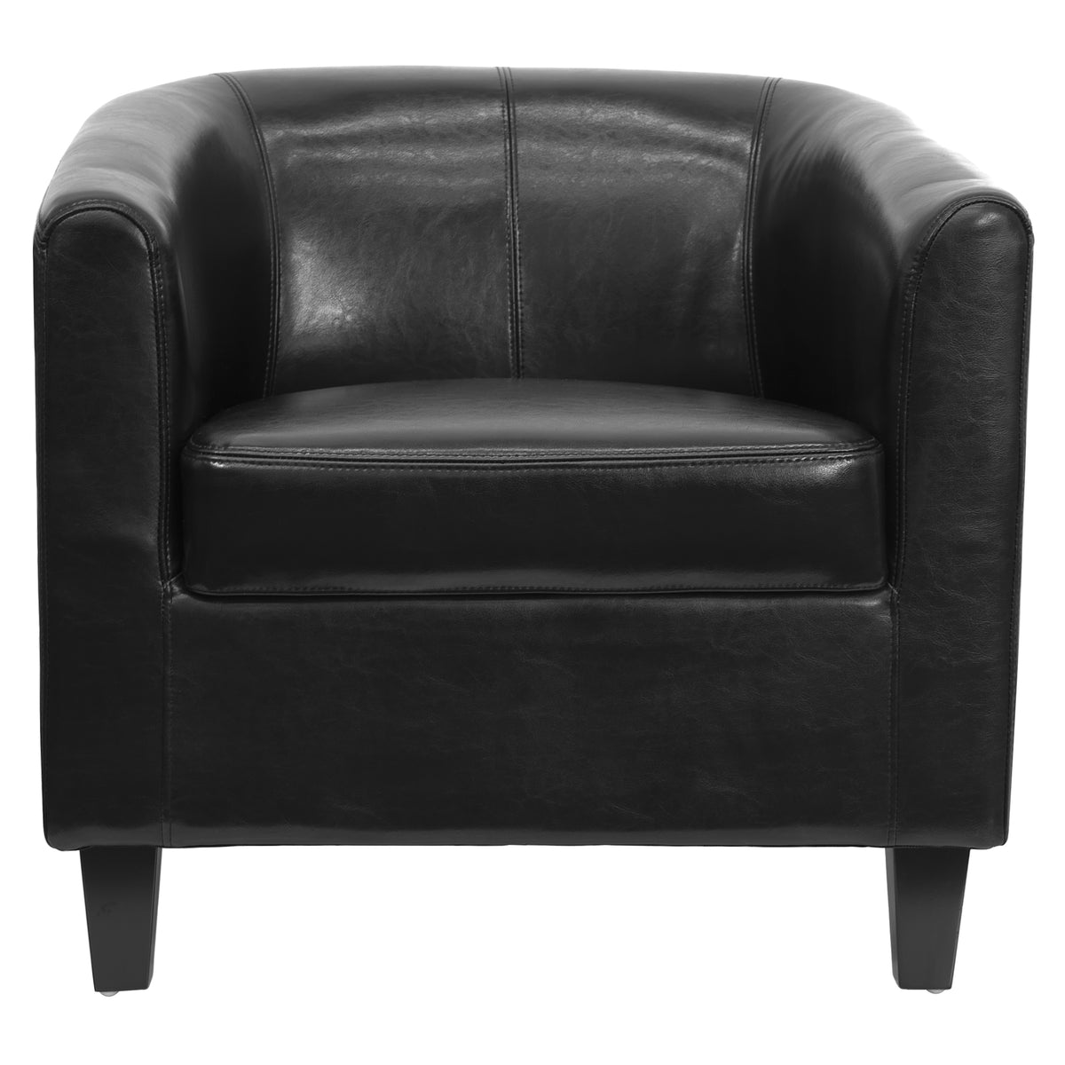 LeatherSoft Lounge Chair with Sloping Arms