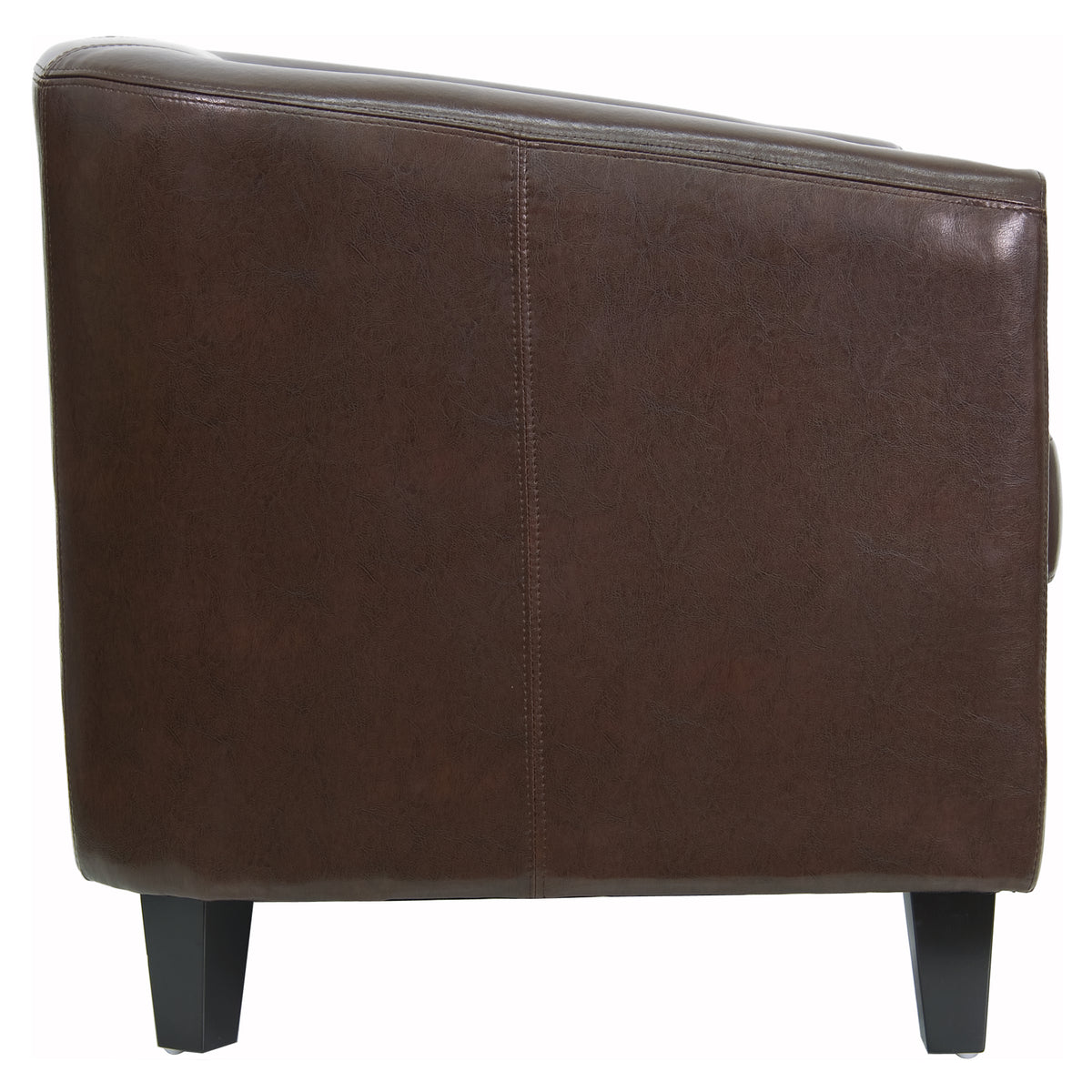 LeatherSoft Lounge Chair with Sloping Arms