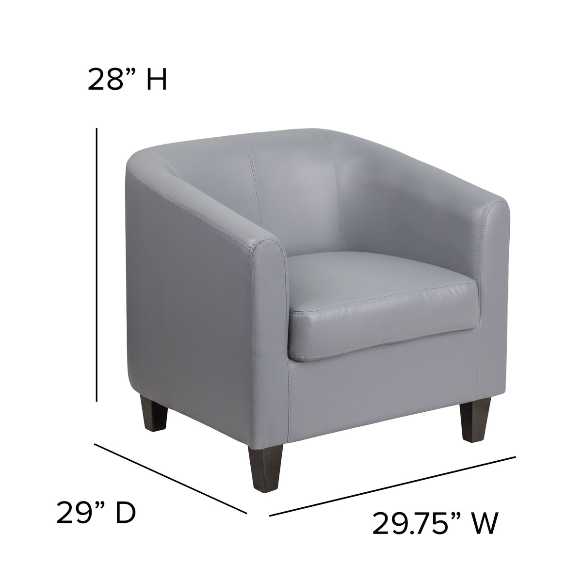 LeatherSoft Lounge Chair with Sloping Arms