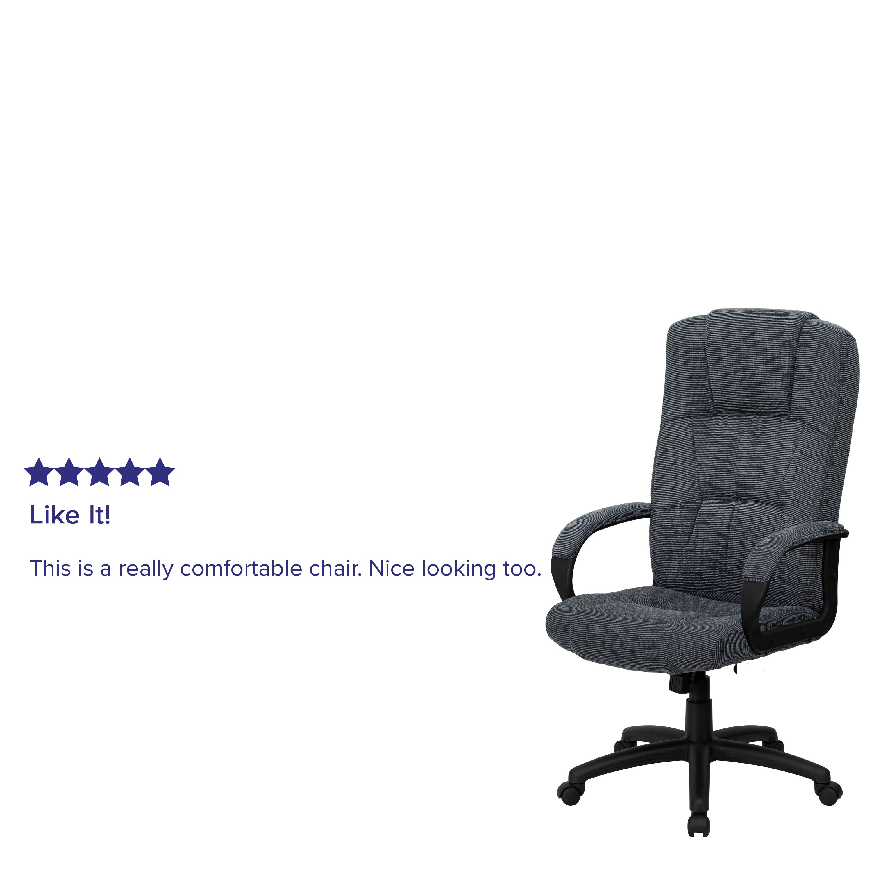 High Back Fabric Executive Swivel Office Chair with Arms