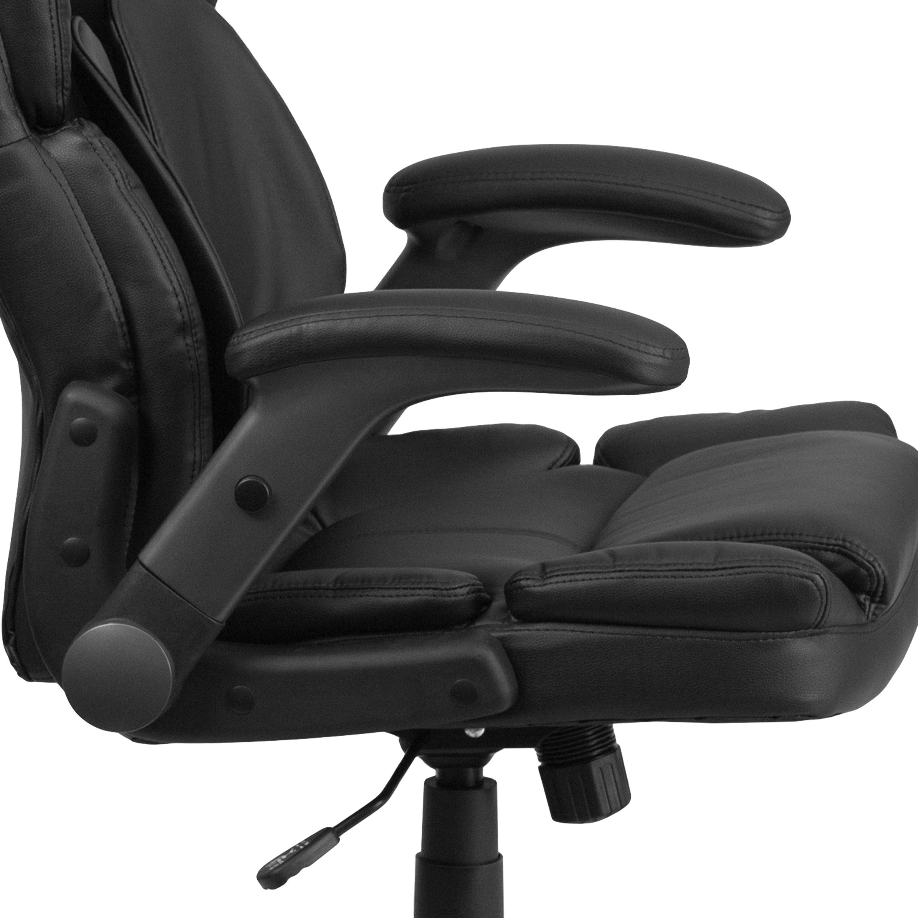 Extreme Comfort High Back LeatherSoft Executive Swivel Ergonomic Office Chair with Flip-Up Arms