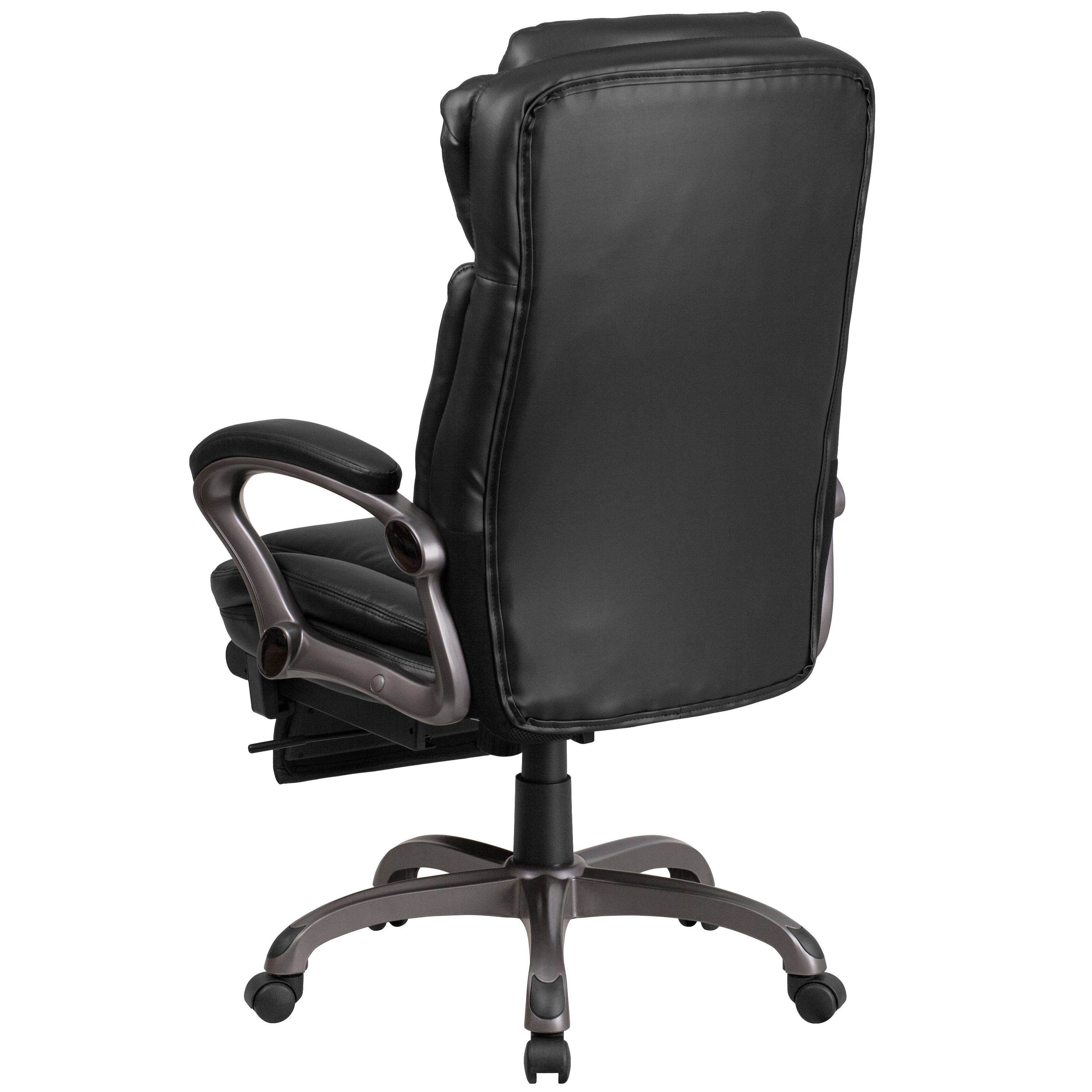 High Back LeatherSoft Executive Reclining Swivel Office Chair with Outer Lumbar Cushion and Arms