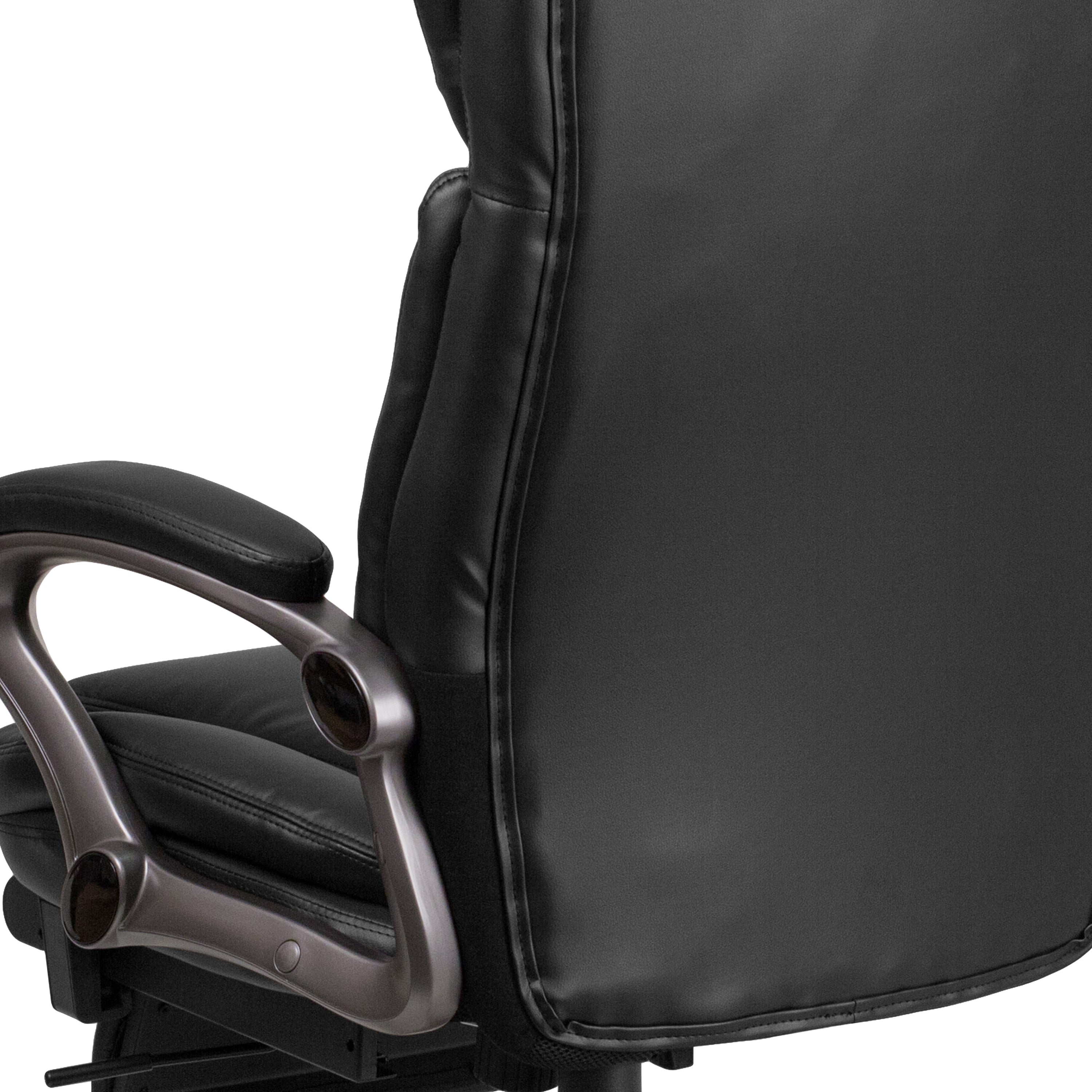 High Back LeatherSoft Executive Reclining Swivel Office Chair with Outer Lumbar Cushion and Arms