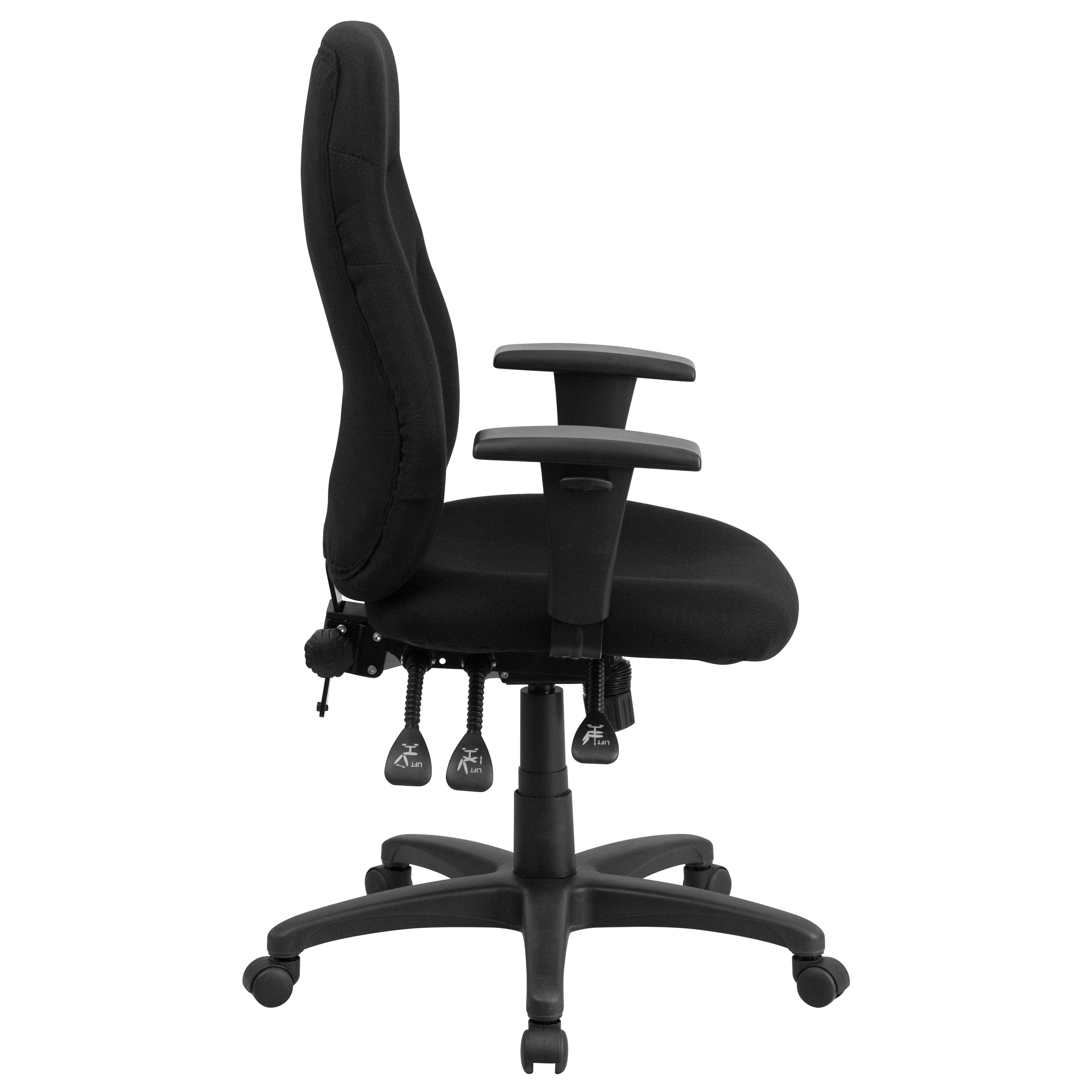 High Back Fabric Multifunction Swivel Ergonomic Task Office Chair with Adjustable Arms