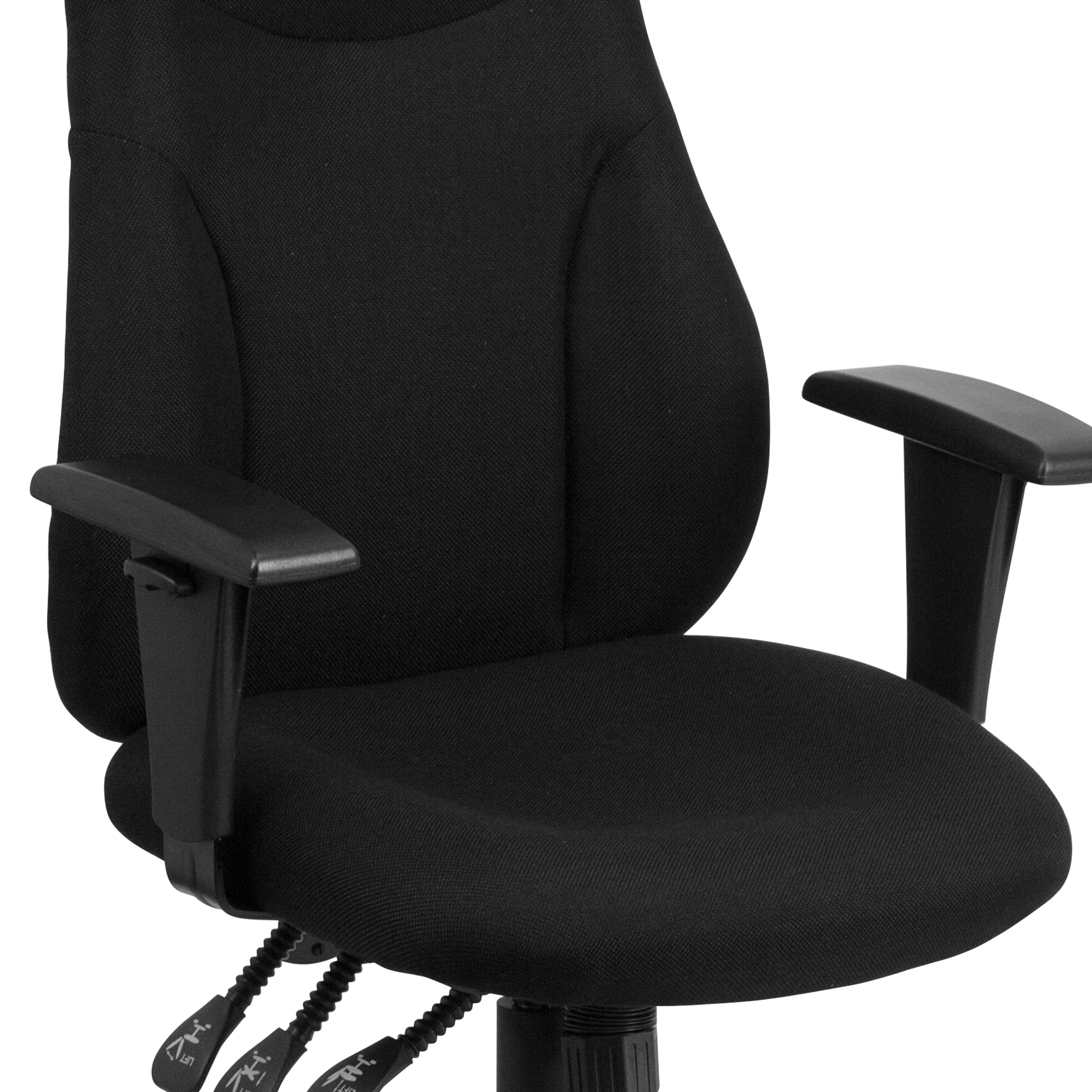 High Back Fabric Multifunction Swivel Ergonomic Task Office Chair with Adjustable Arms