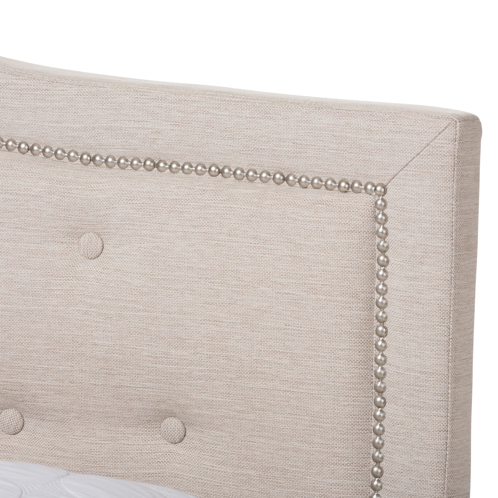 Emerson Modern and Contemporary Light Fabric Upholstered Bed