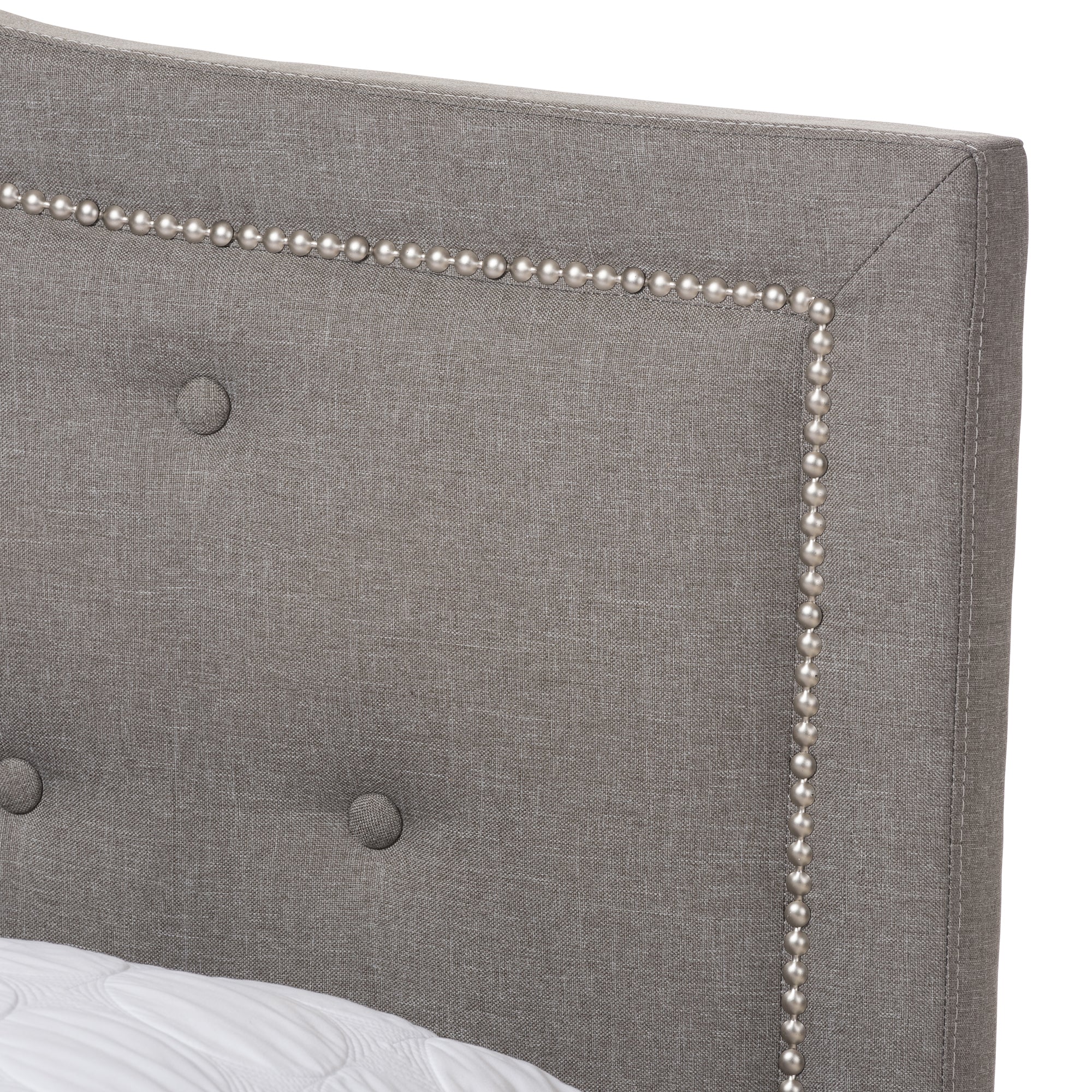Emerson Modern and Contemporary Light Fabric Upholstered Bed