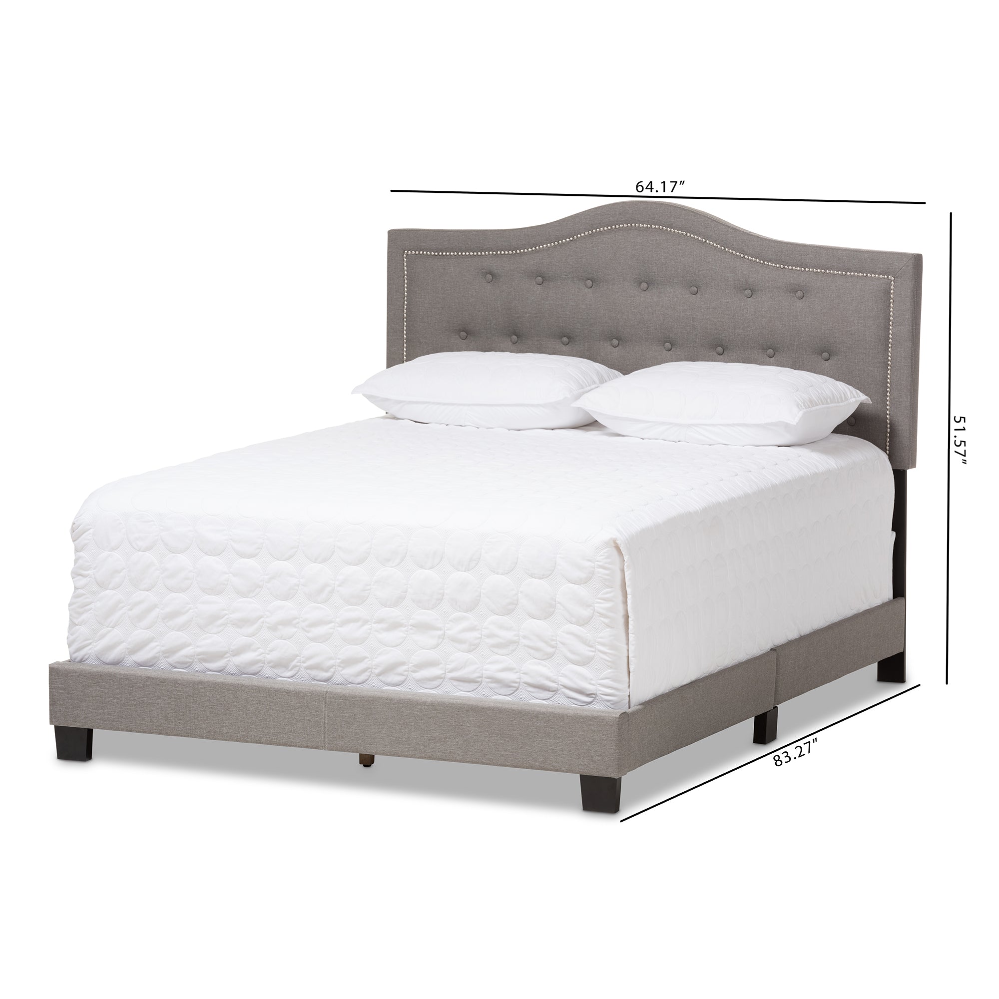 Emerson Modern and Contemporary Light Fabric Upholstered Bed