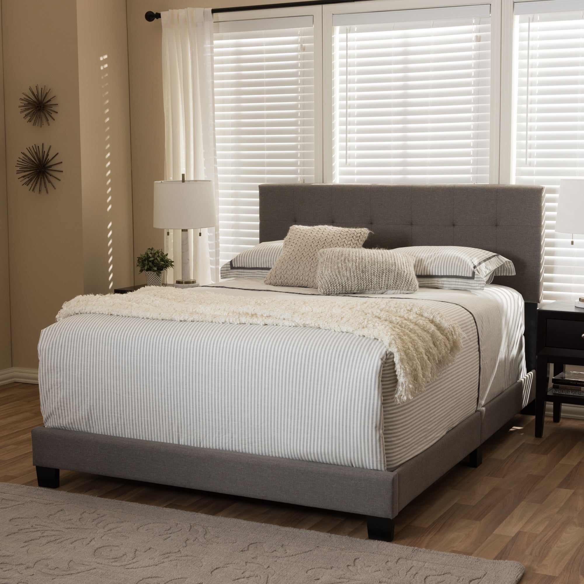 Brookfield Modern and Contemporary Fabric Upholstered Grid-tufting Bed