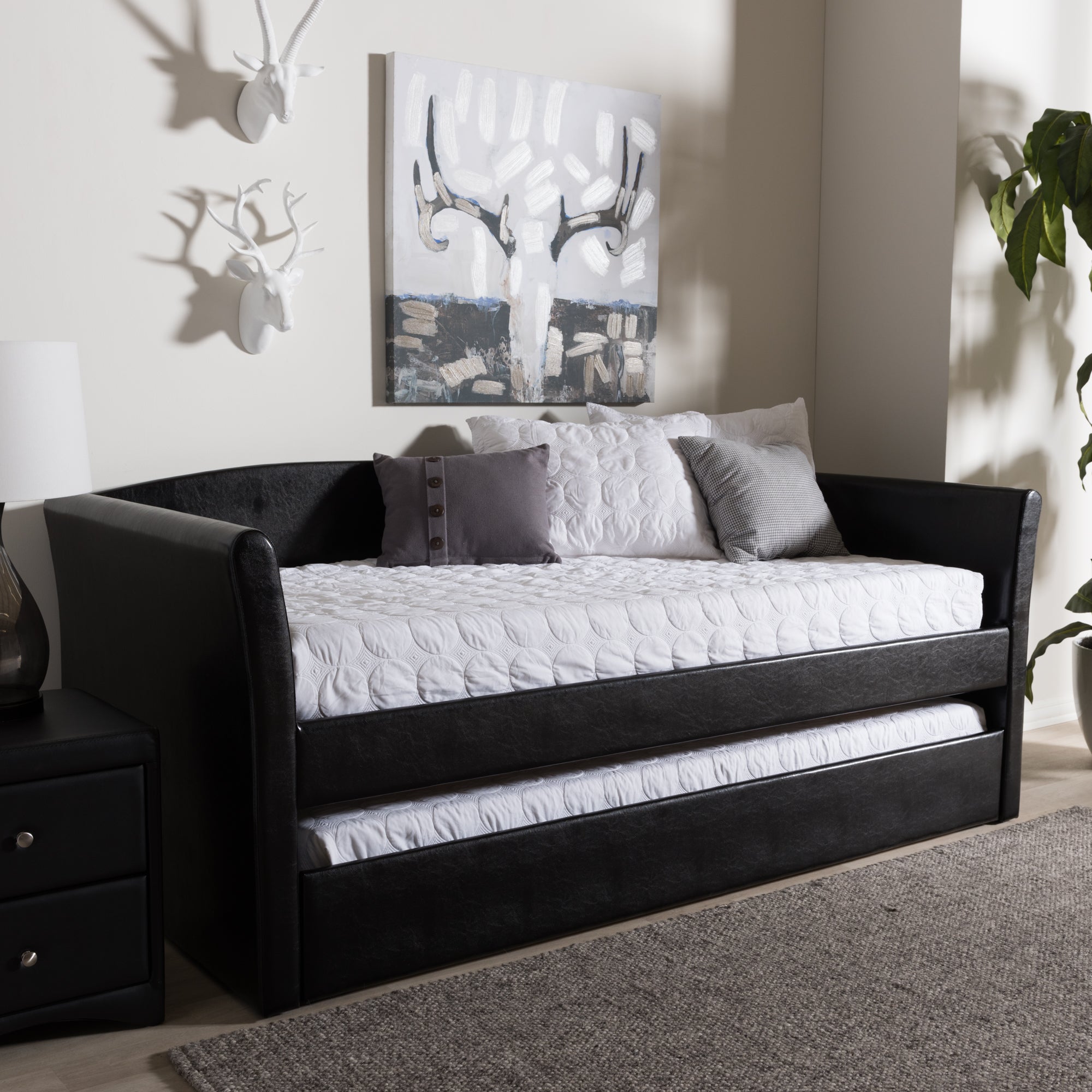 Camino Modern and Contemporary Faux Leather Upholstered Daybed