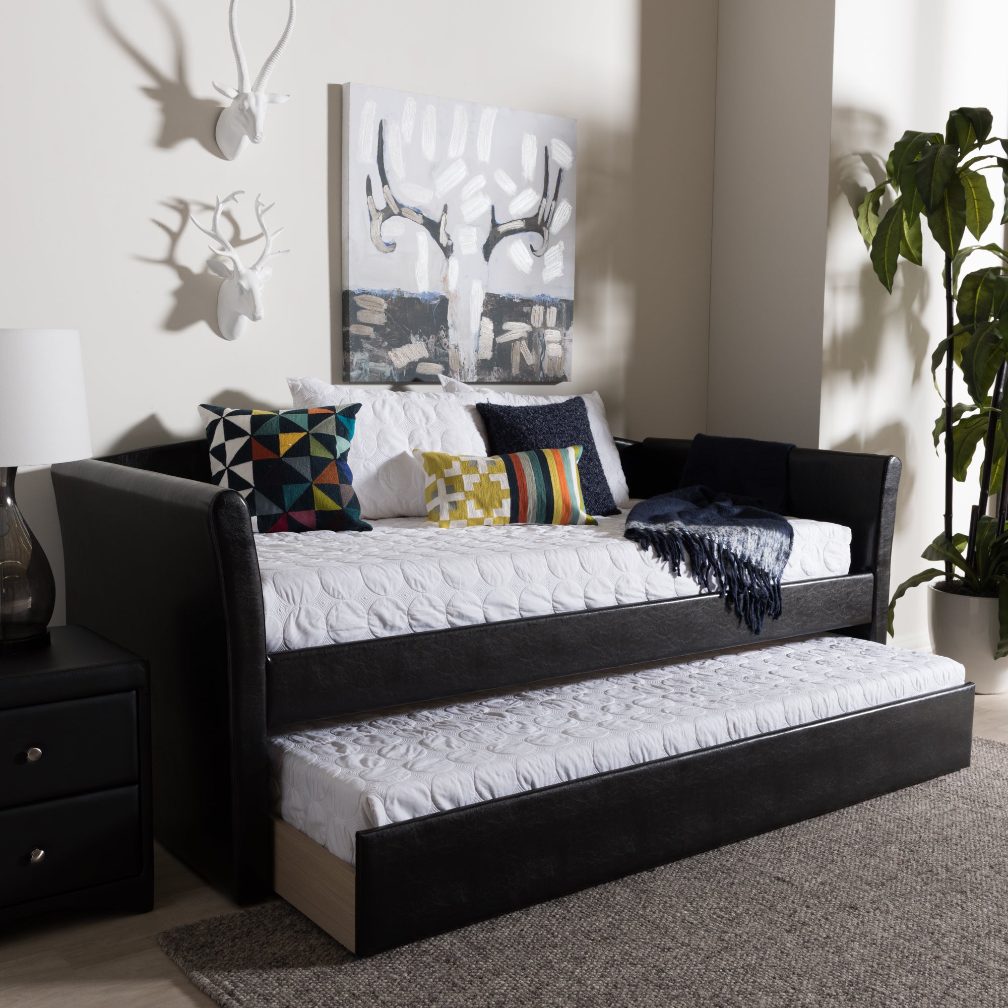 Camino Modern and Contemporary Faux Leather Upholstered Daybed