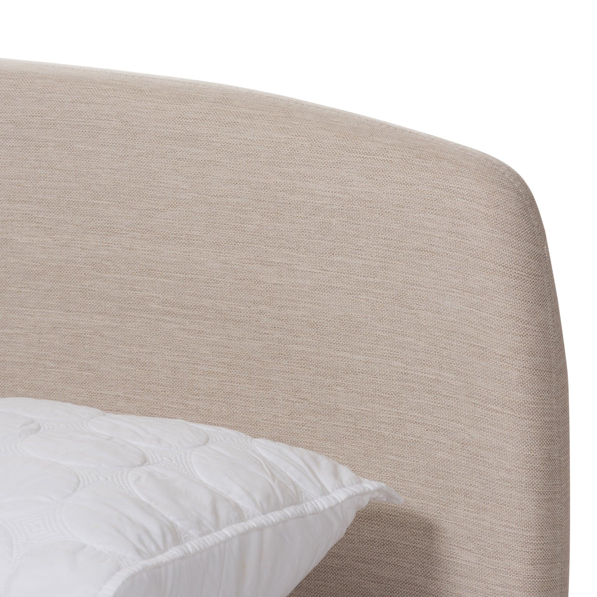 Mia Mid-Century Light Fabric Upholstered Platform Bed