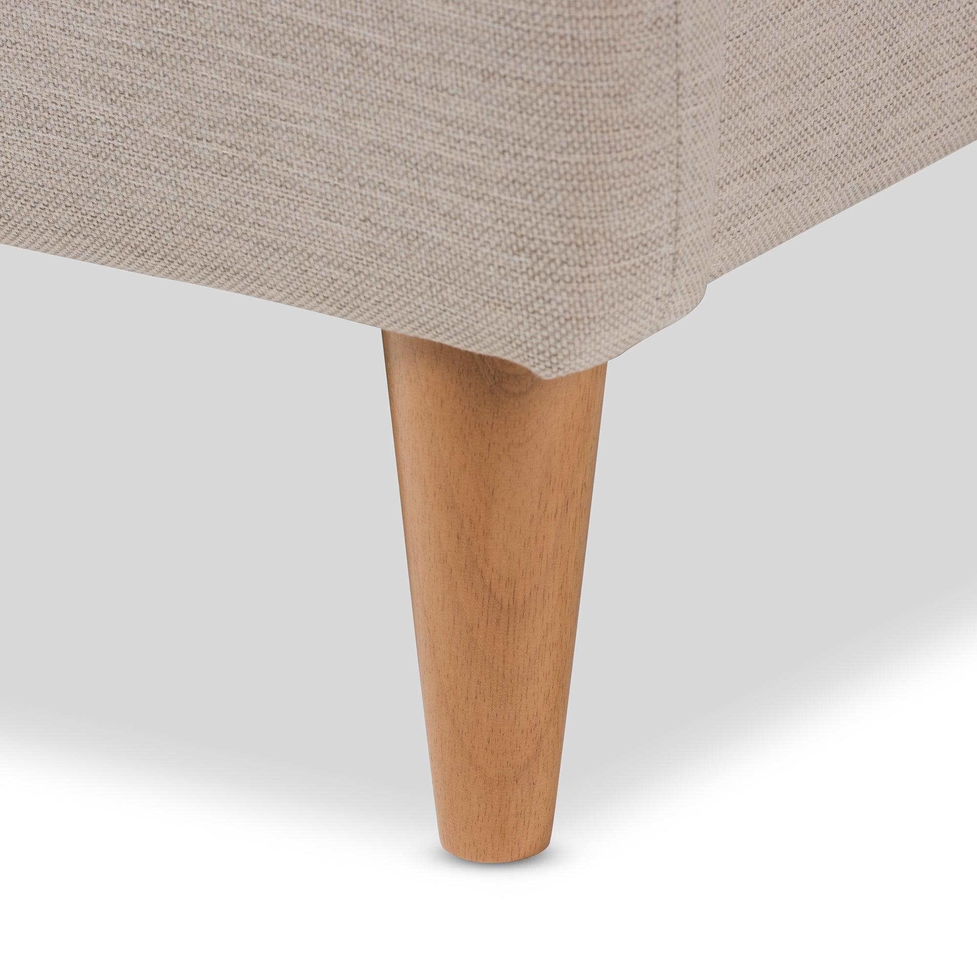 Mia Mid-Century Light Fabric Upholstered Platform Bed