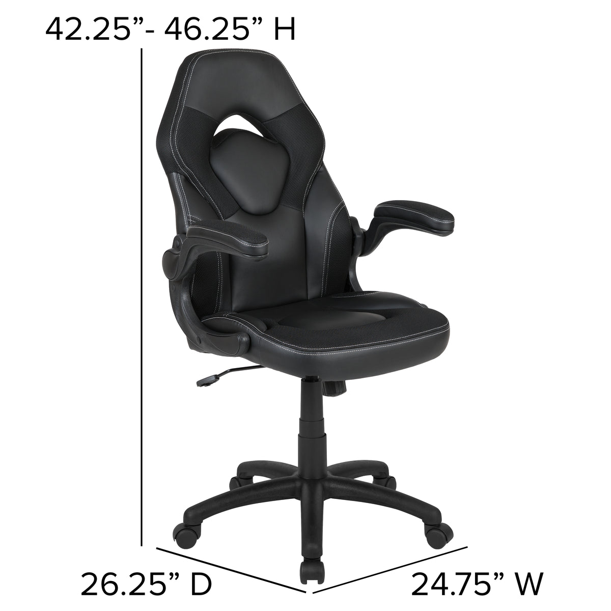 X10 Gaming Chair, Racing Style Ergonomic Office Chair, Height Adjustable Swivel Computer Chair with Flip-Up Arms