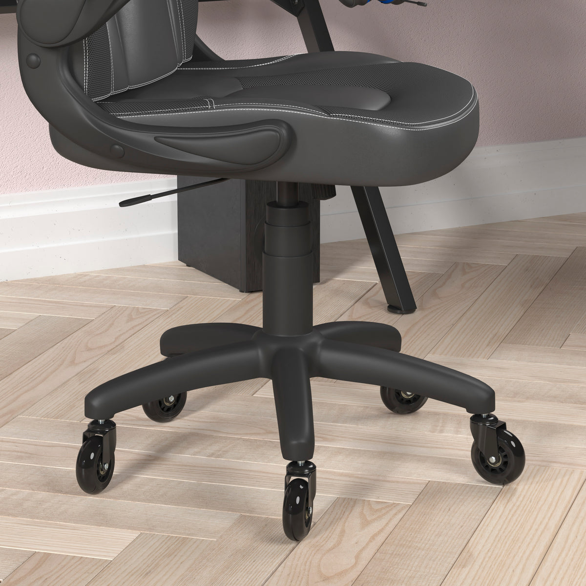 X10 Gaming Chair Racing Office Computer PC Adjustable Chair with Flip-up Arms and Transparent Roller Wheels