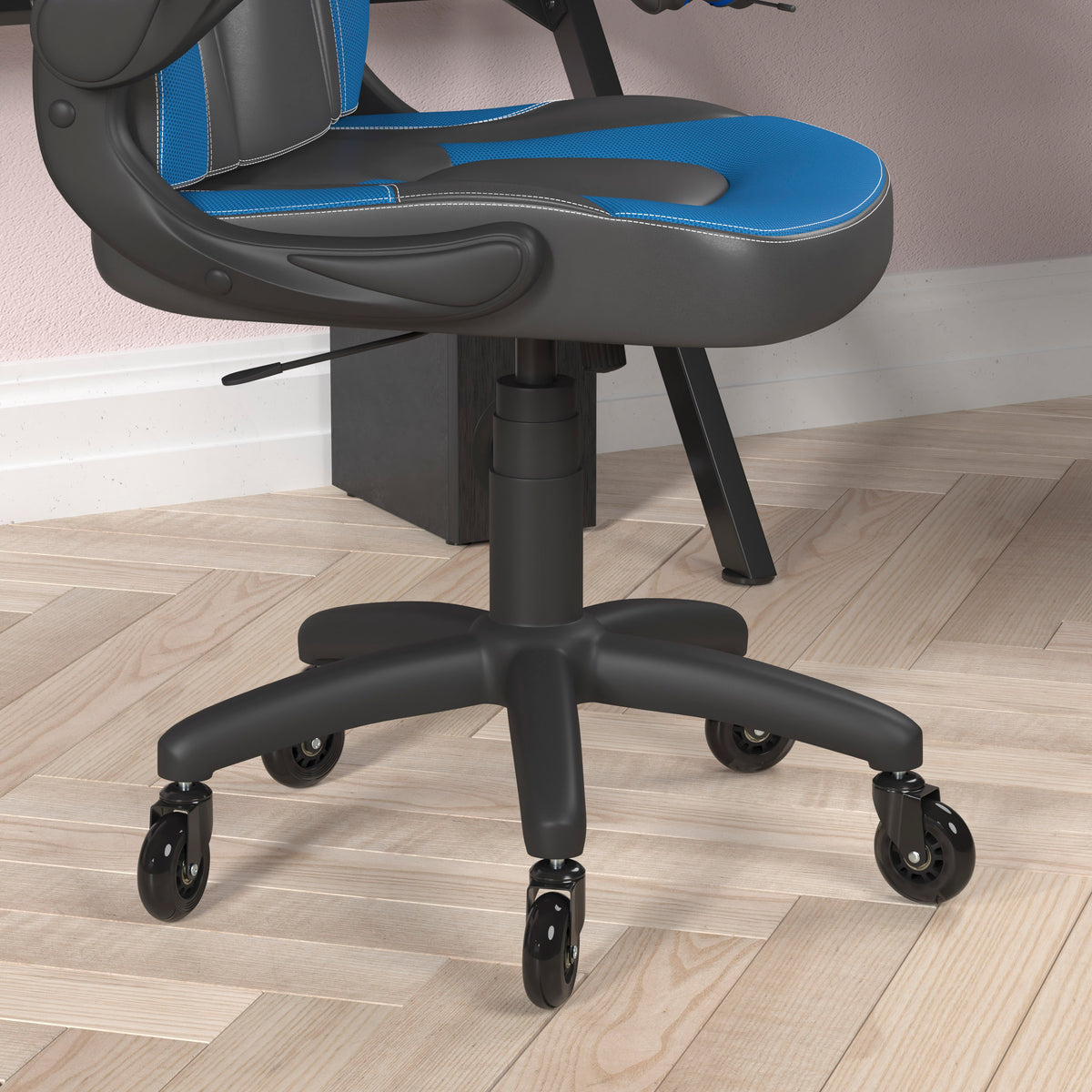 X10 Gaming Chair Racing Office Computer PC Adjustable Chair with Flip-up Arms and Transparent Roller Wheels