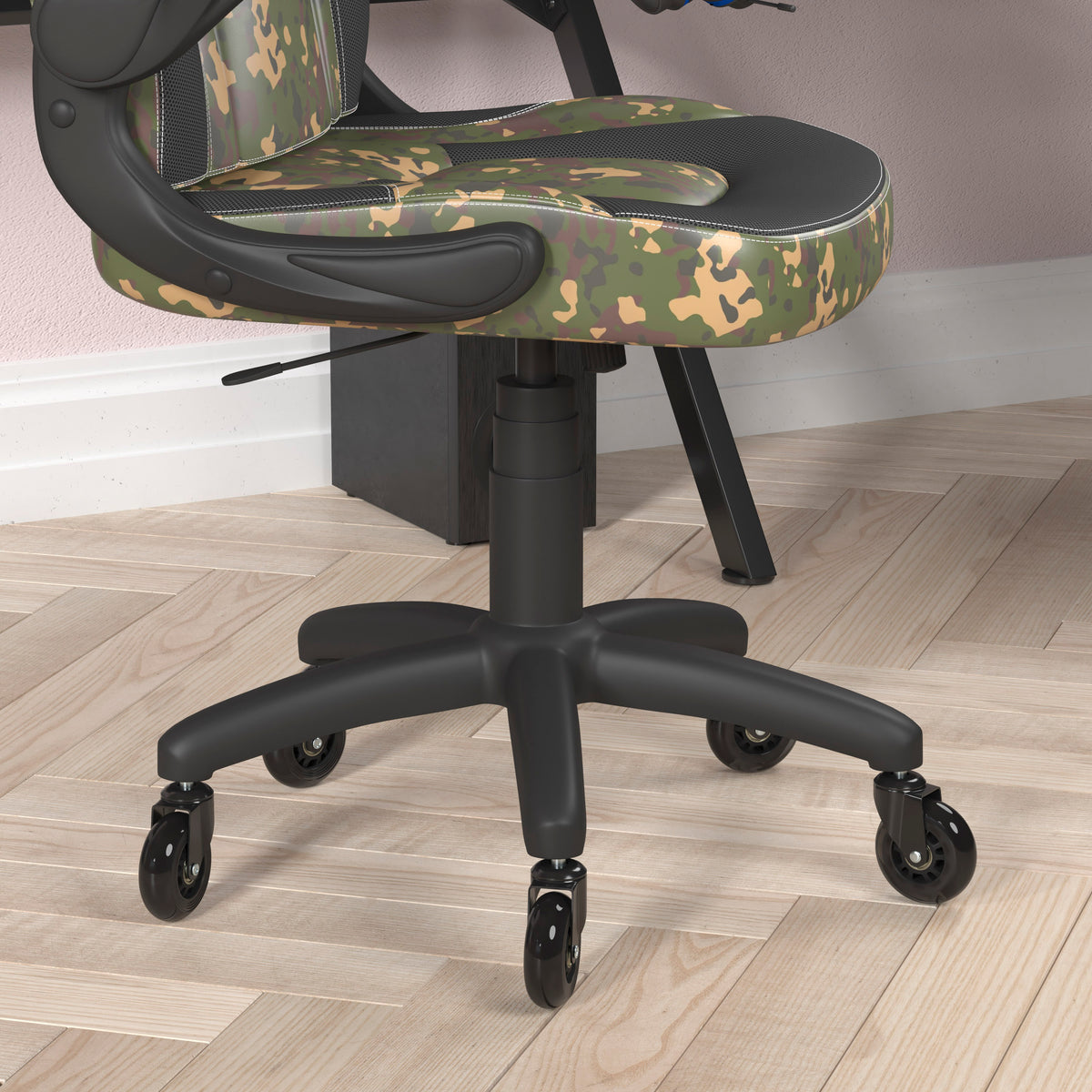 X10 Gaming Chair Racing Office Computer PC Adjustable Chair with Flip-up Arms and Transparent Roller Wheels