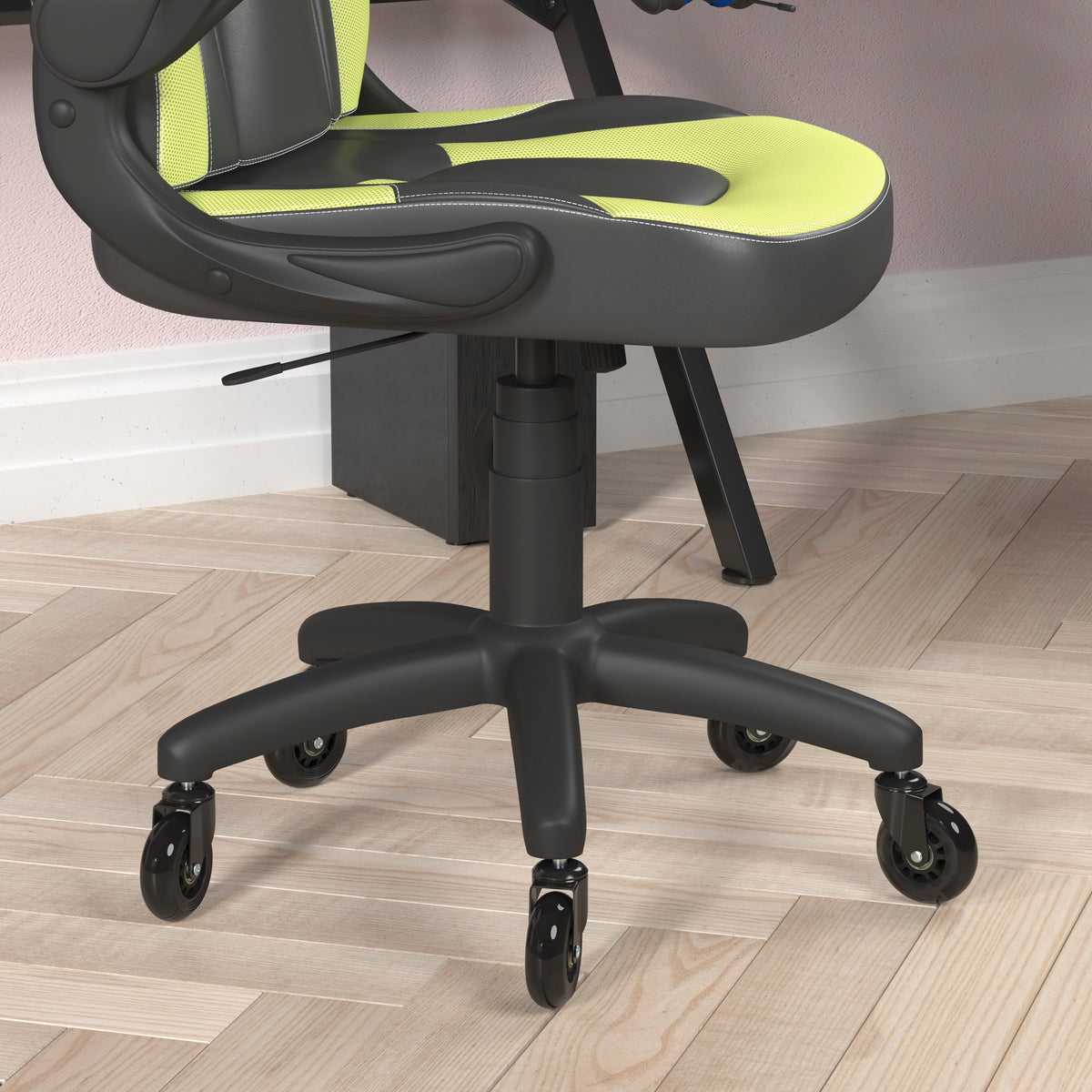 X10 Gaming Chair Racing Office Computer PC Adjustable Chair with Flip-up Arms and Transparent Roller Wheels