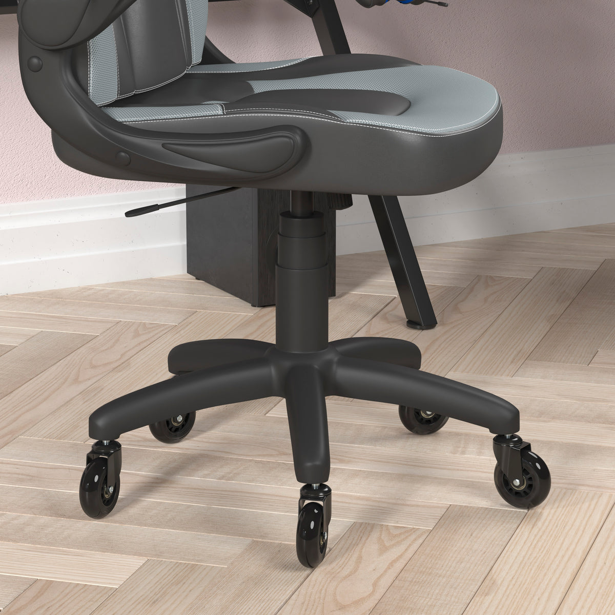 X10 Gaming Chair Racing Office Computer PC Adjustable Chair with Flip-up Arms and Transparent Roller Wheels