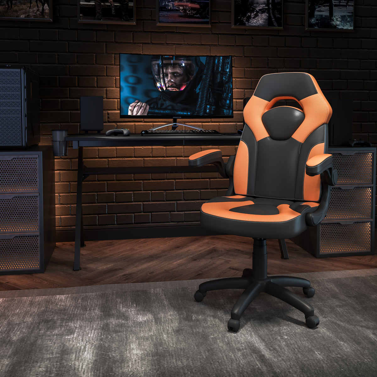 X10 Gaming Chair, Racing Style Ergonomic Office Chair, Height Adjustable Swivel Computer Chair with Flip-Up Arms