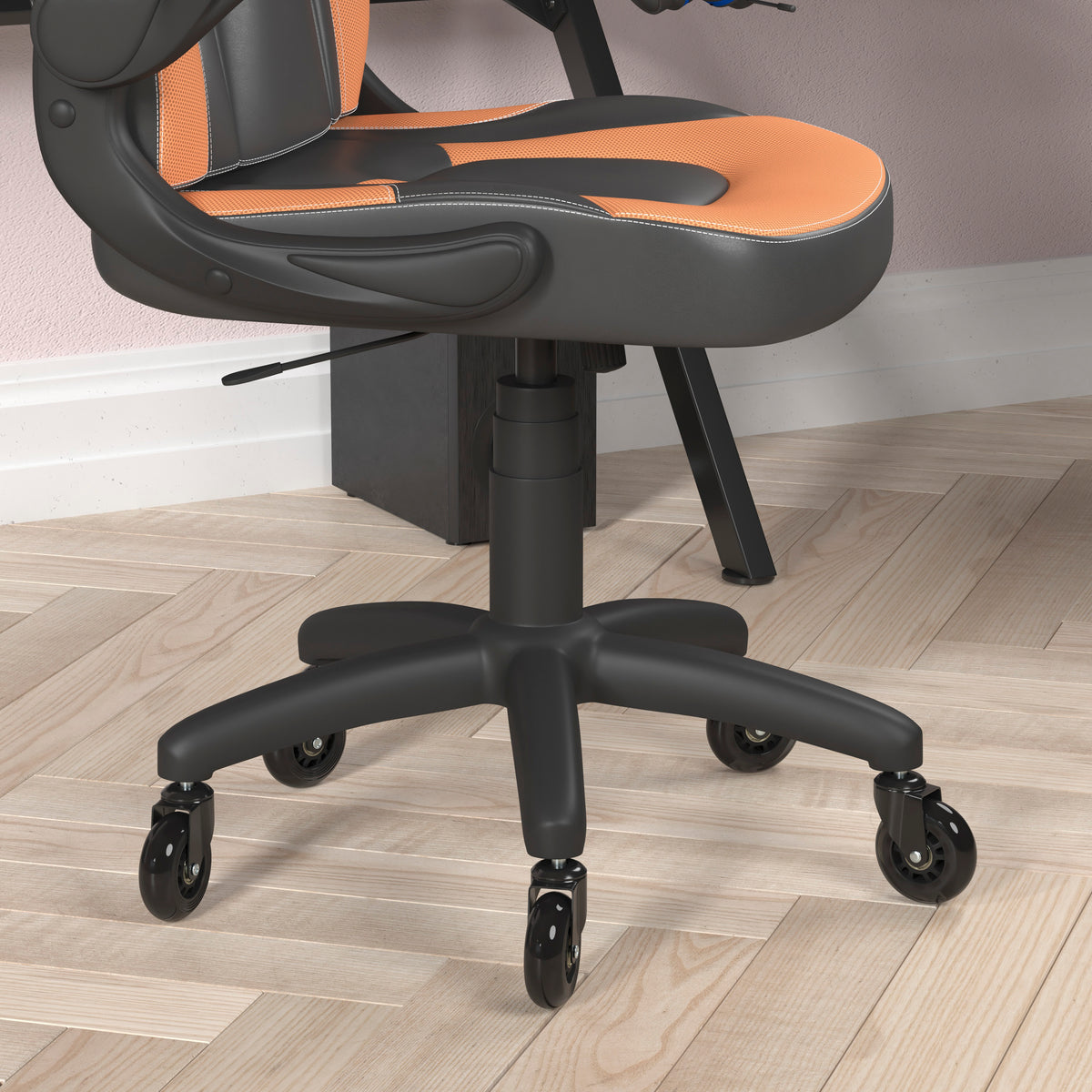 X10 Gaming Chair Racing Office Computer PC Adjustable Chair with Flip-up Arms and Transparent Roller Wheels