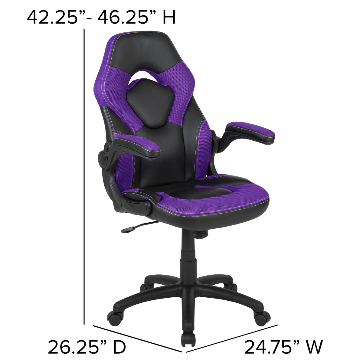 X10 Gaming Chair, Racing Style Ergonomic Office Chair, Height Adjustable Swivel Computer Chair with Flip-Up Arms
