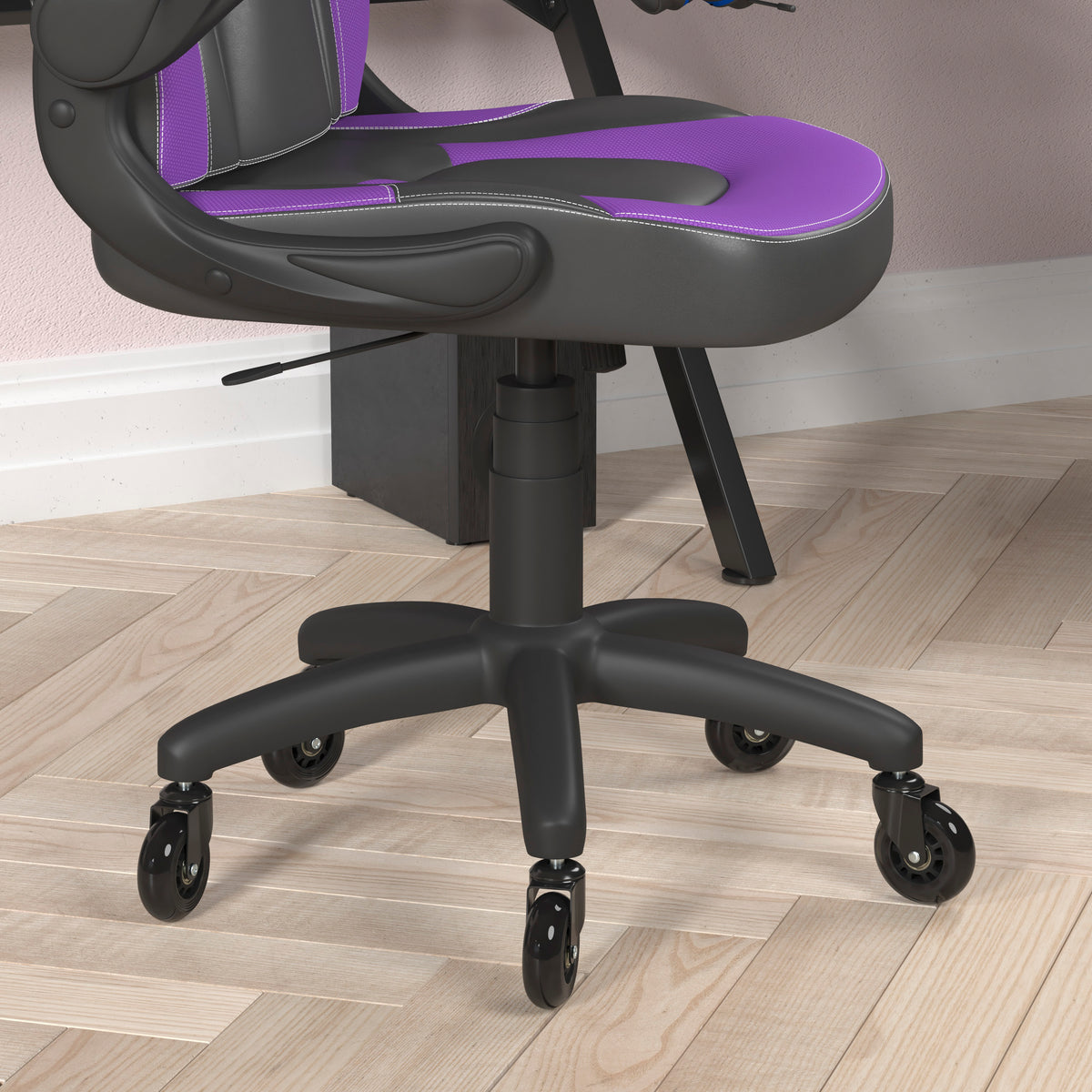 X10 Gaming Chair Racing Office Computer PC Adjustable Chair with Flip-up Arms and Transparent Roller Wheels