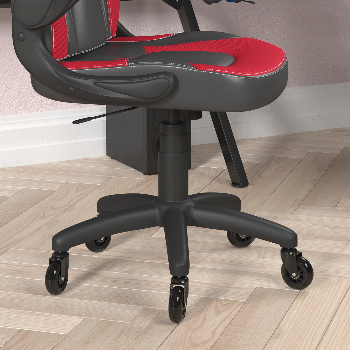 X10 Gaming Chair Racing Office Computer PC Adjustable Chair with Flip-up Arms and Transparent Roller Wheels