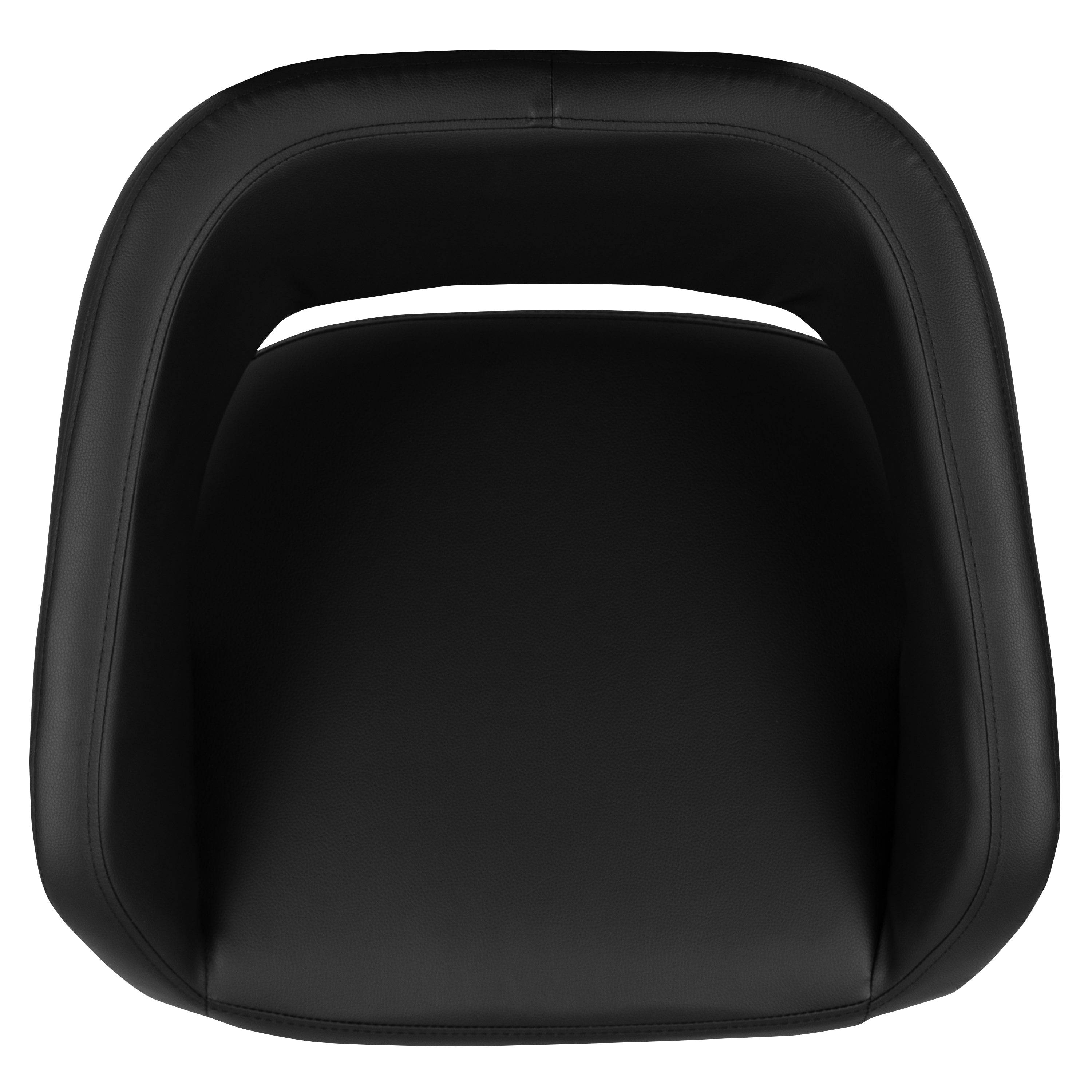 Contemporary Vinyl Adjustable Height Barstool with Rounded Mid-Back