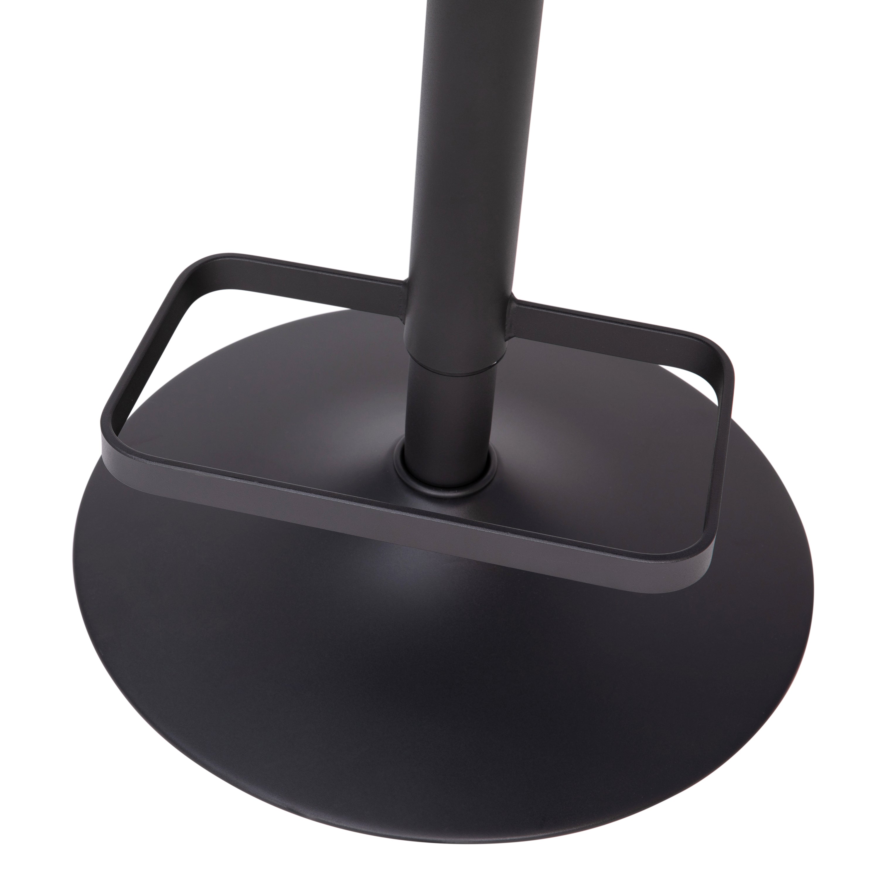 Contemporary Vinyl Adjustable Height Barstool with Rounded Mid-Back
