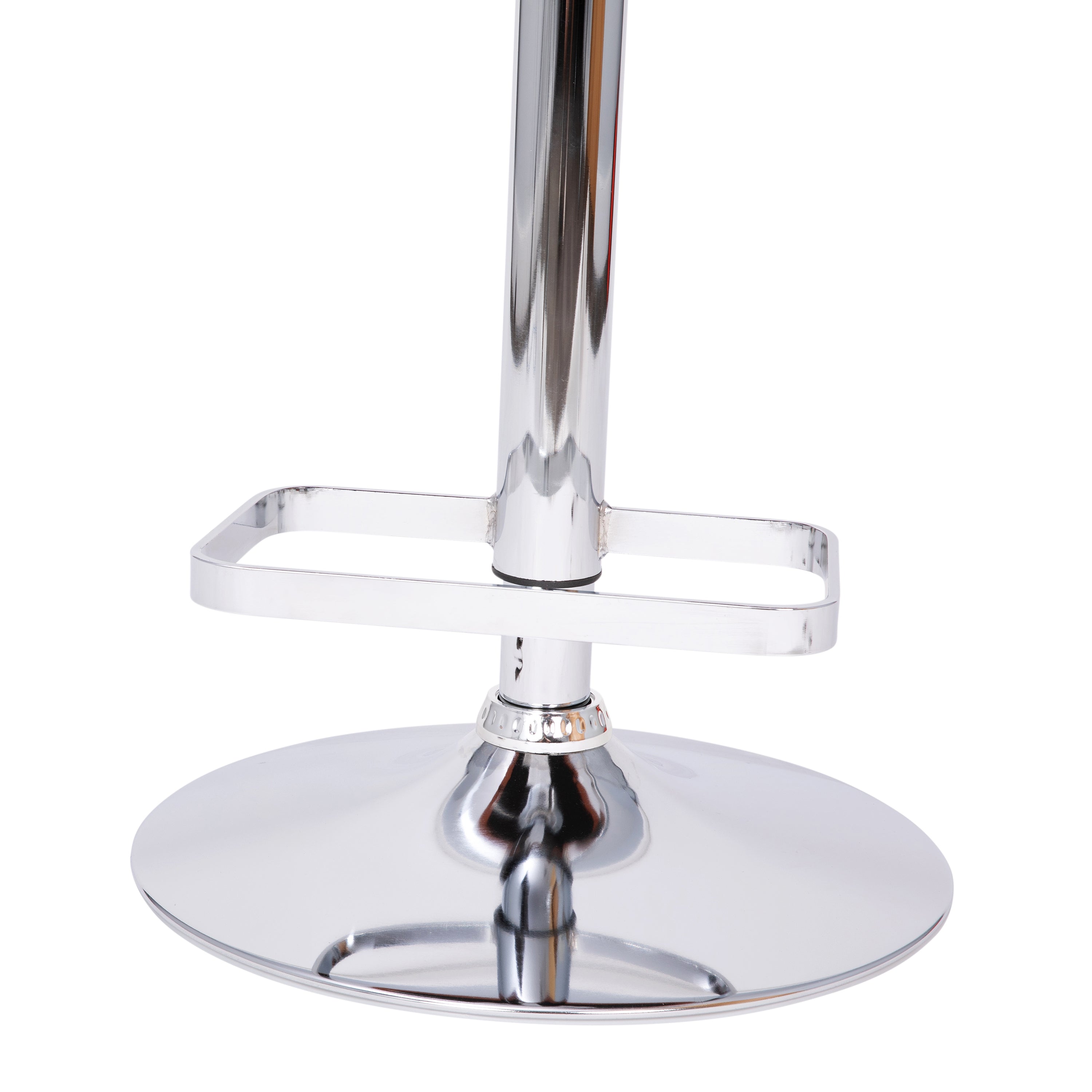 Contemporary Vinyl Adjustable Height Barstool with Rounded Mid-Back