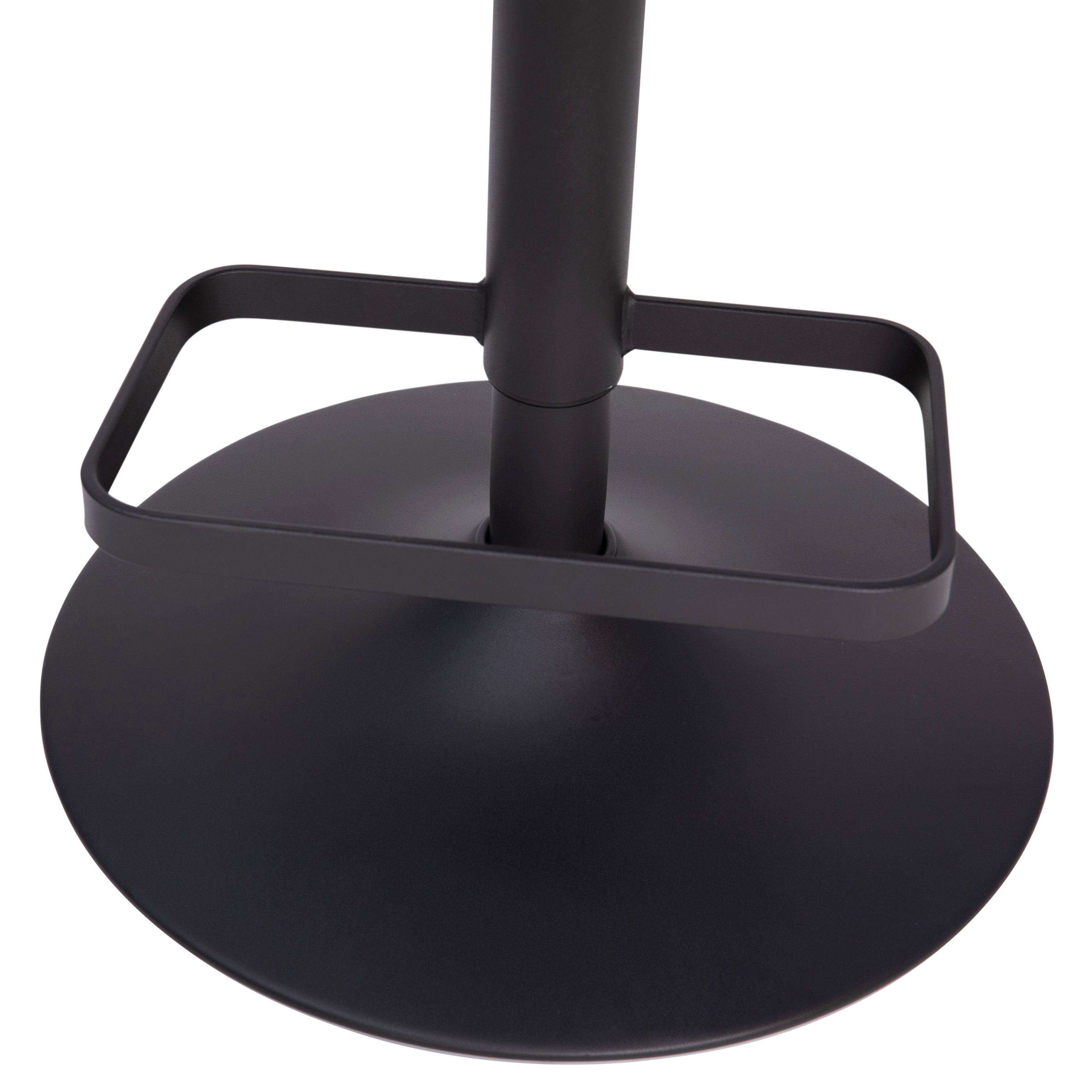 Contemporary Vinyl Adjustable Height Barstool with Rounded Mid-Back