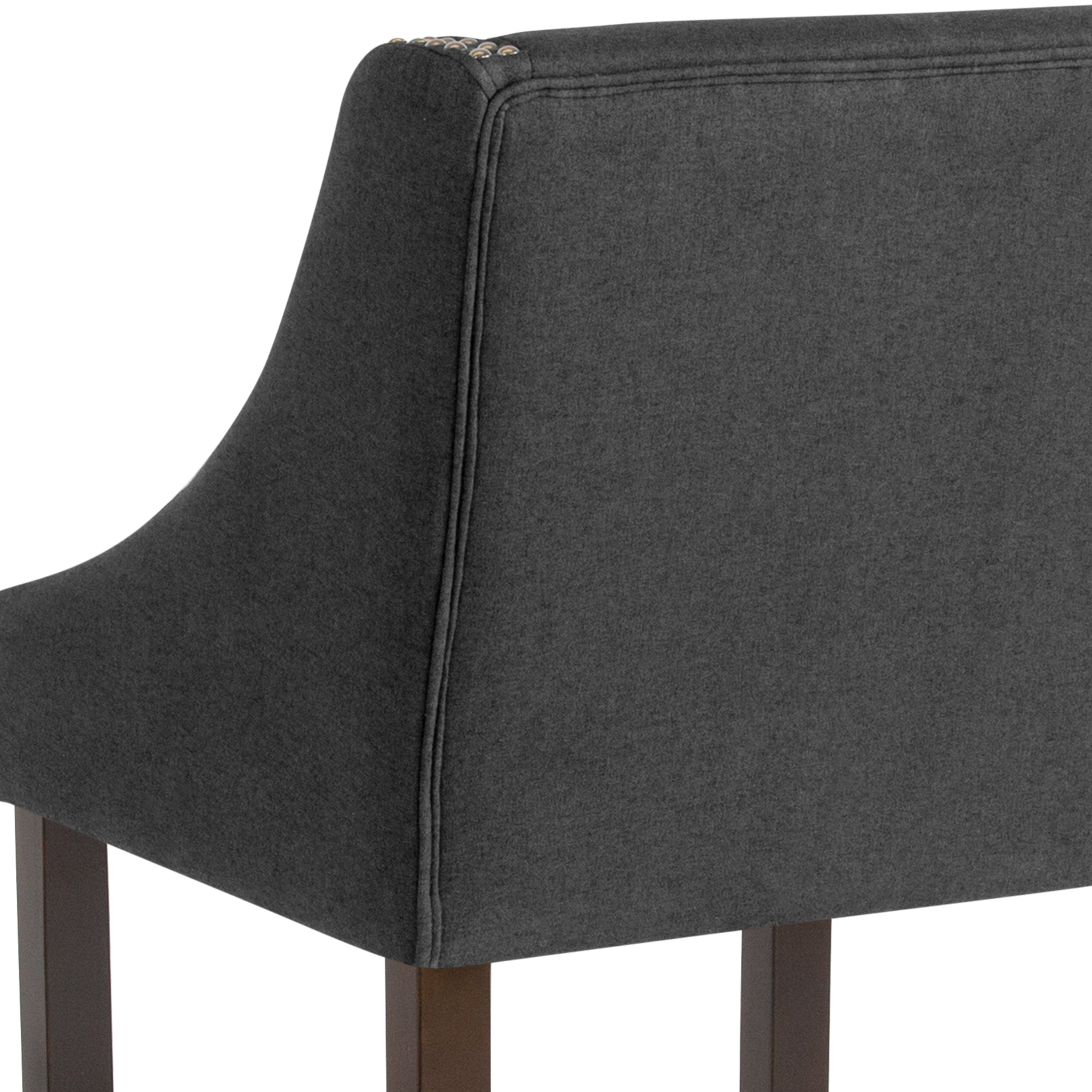 Carmel Series 24" High Transitional Wood Counter Height Stool with Accent Nail Trim