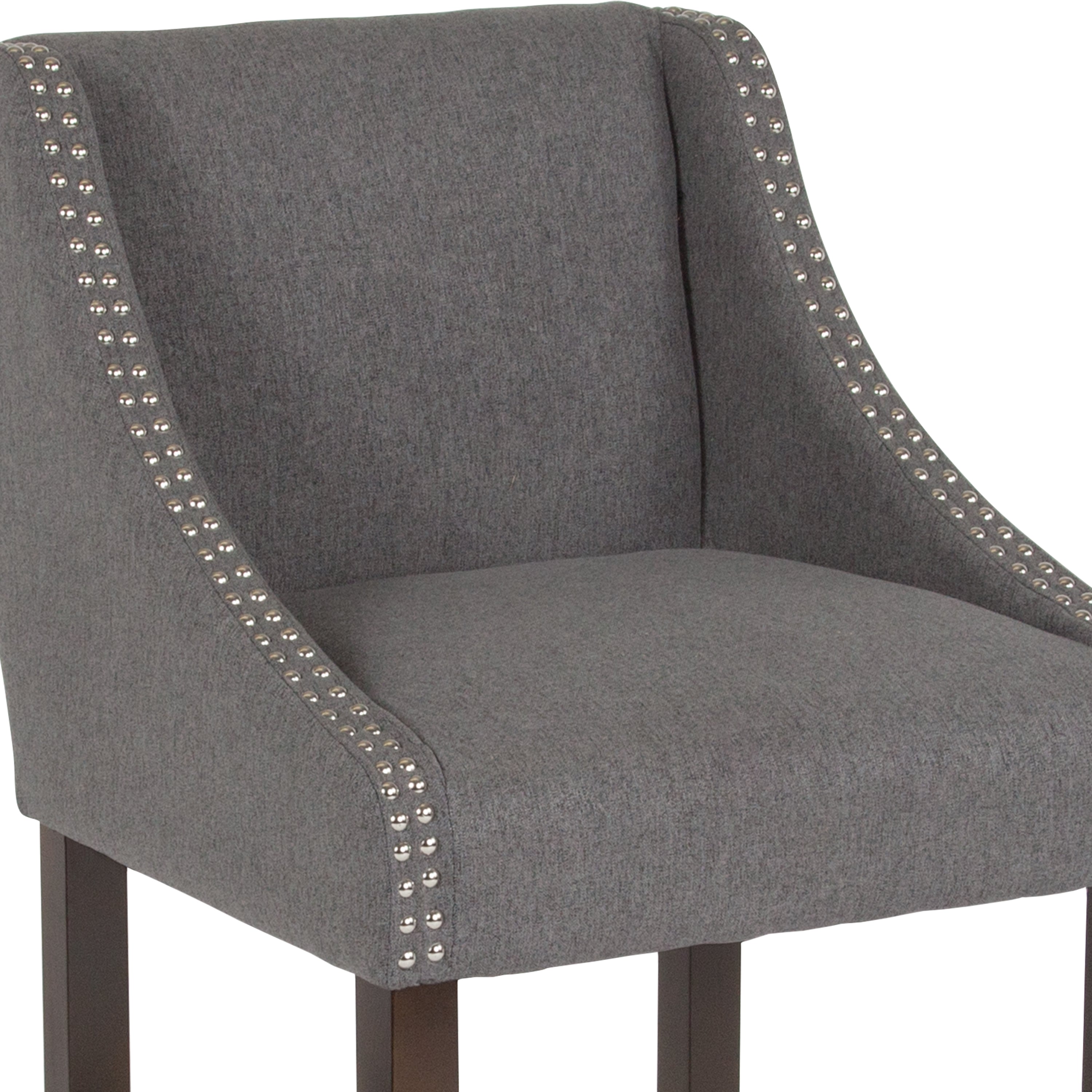 Carmel Series 24" High Transitional Wood Counter Height Stool with Accent Nail Trim