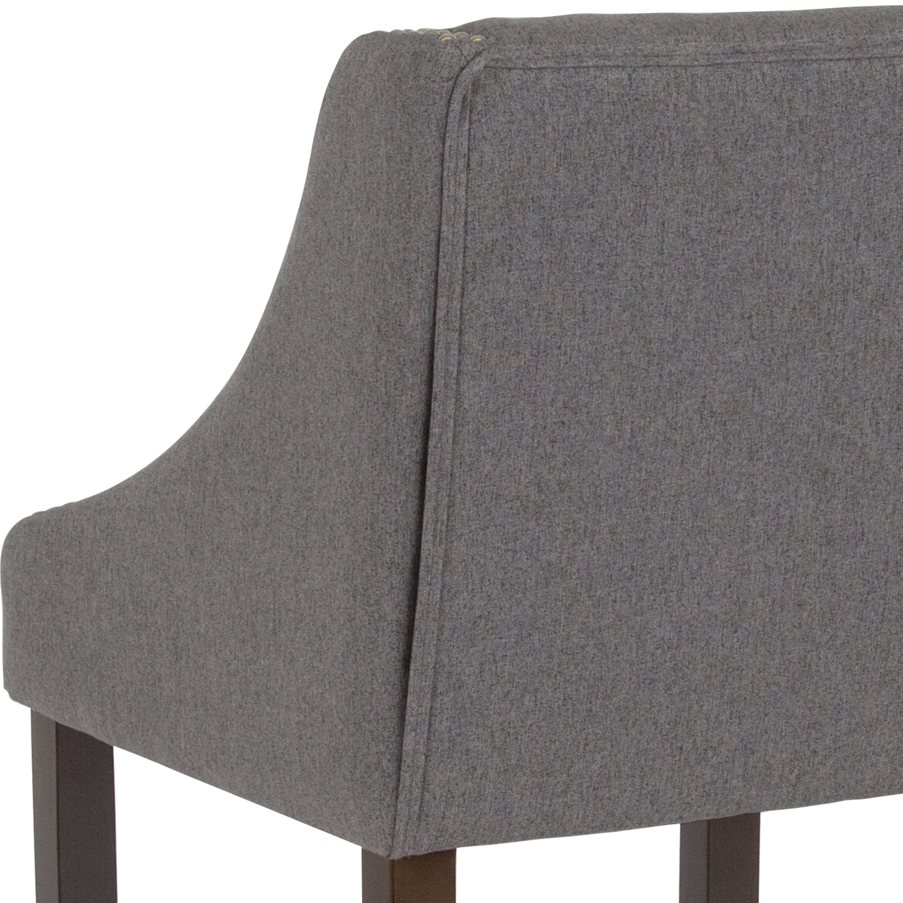 Carmel Series 24" High Transitional Wood Counter Height Stool with Accent Nail Trim