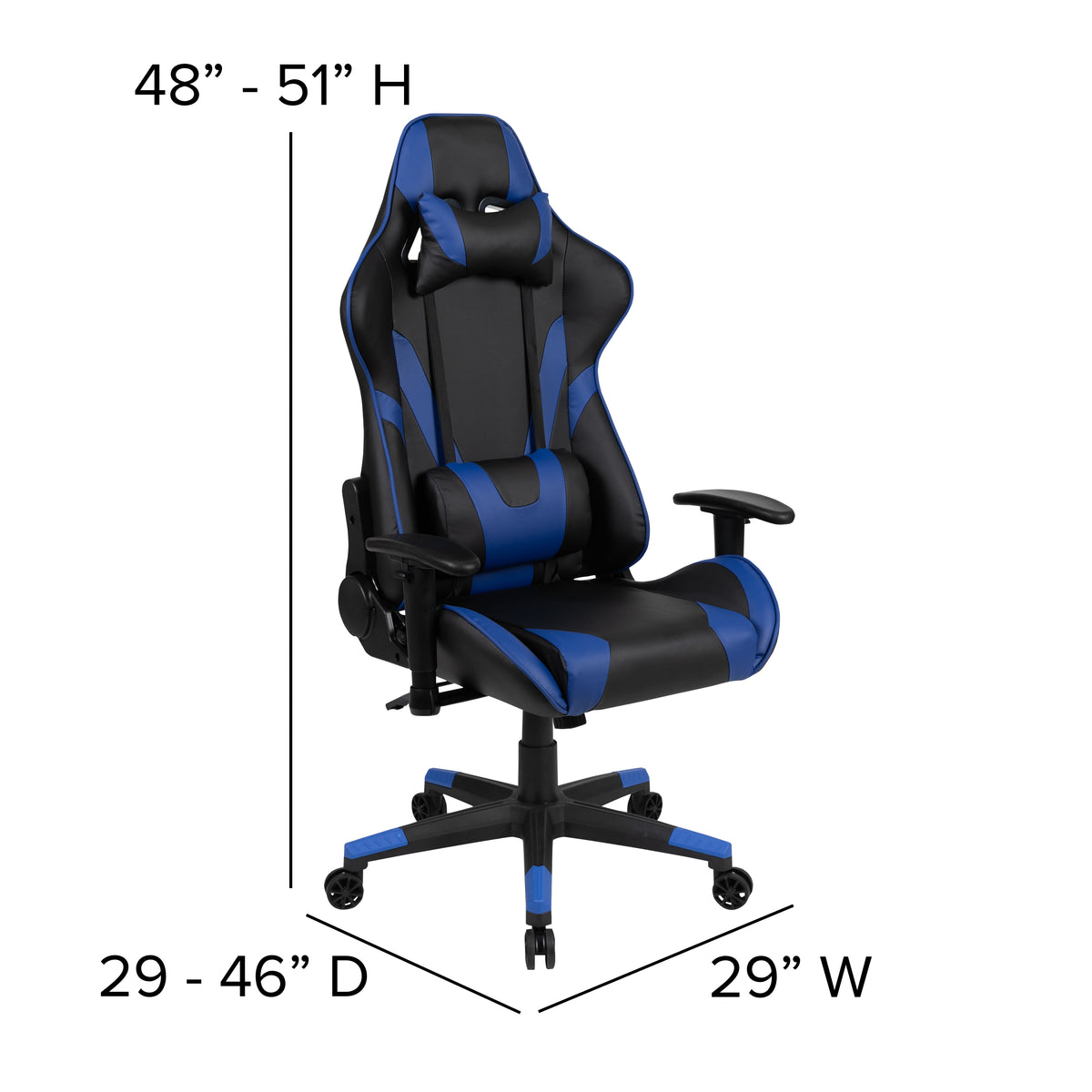 X20 Gaming Chair Racing Office Ergonomic Computer PC Adjustable Swivel Chair with Fully Reclining Back in LeatherSoft