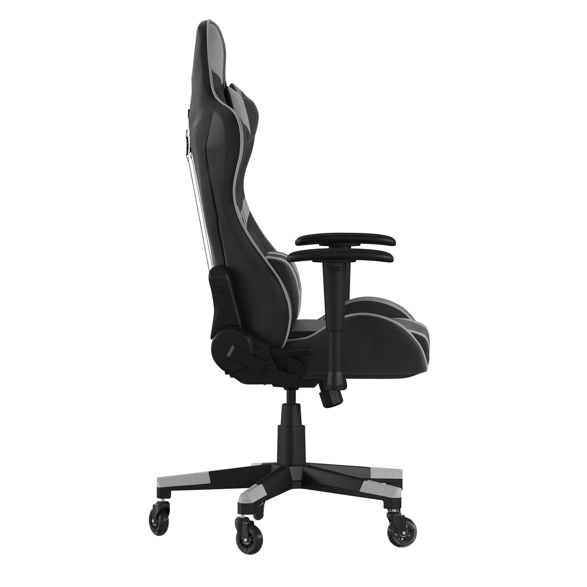 X20 Gaming Chair Racing Office Computer PC Adjustable Chair with Reclining Back and Transparent Roller Wheels