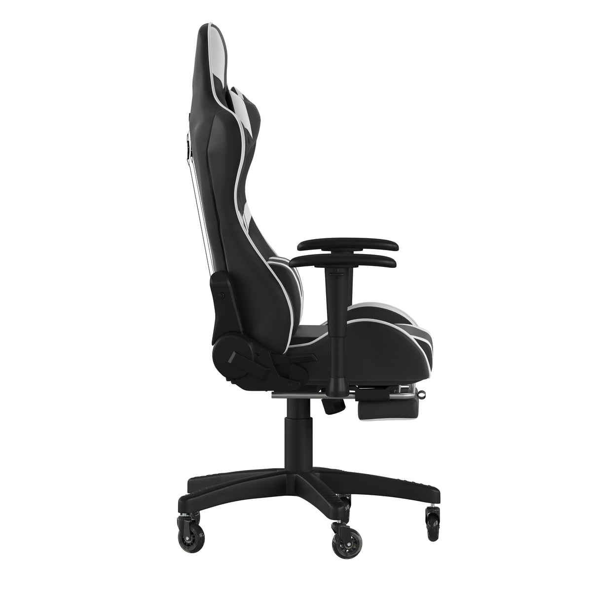 X30 Gaming Chair Racing Computer Chair with Reclining Back, Slide-Out Footrest, and Transparent Roller Wheels