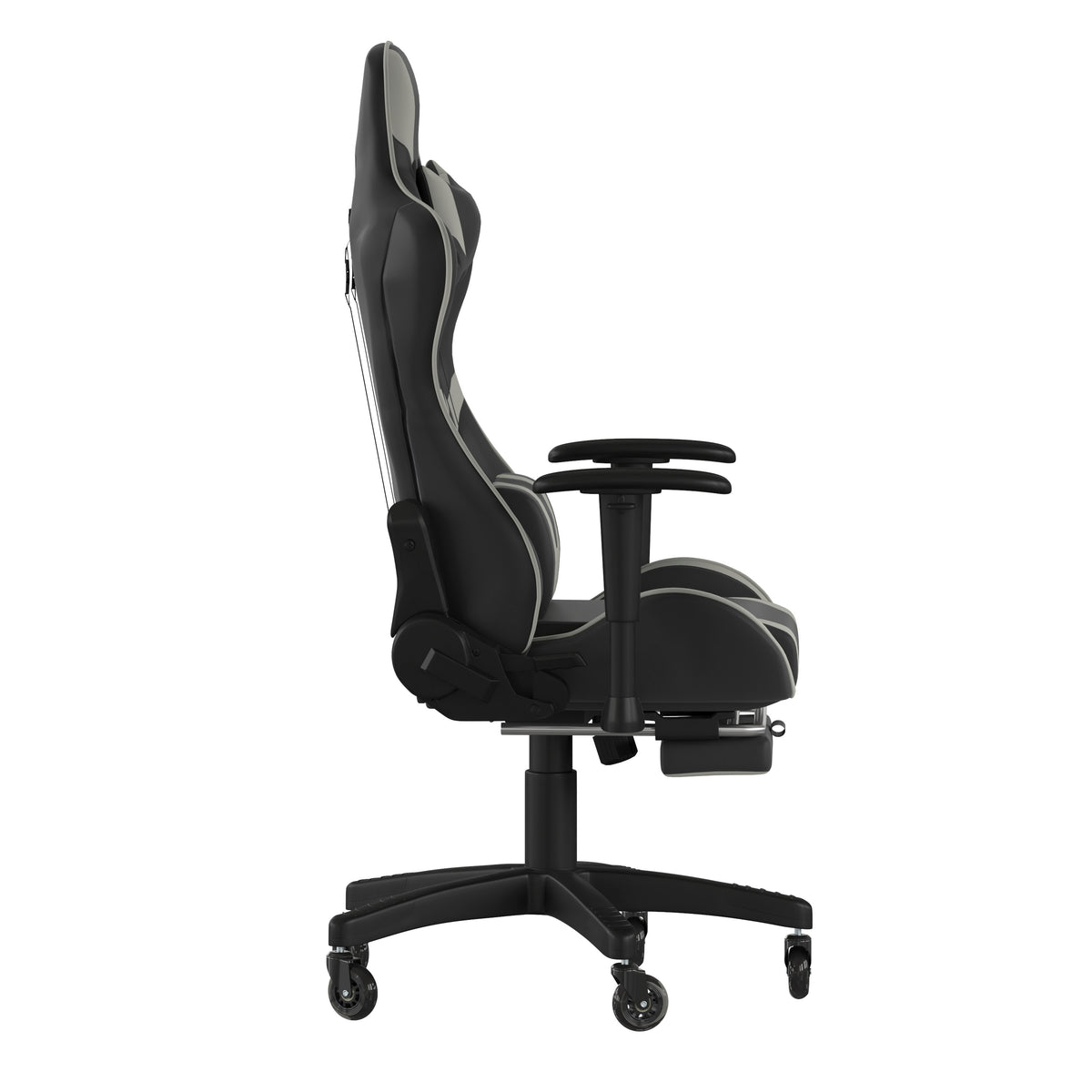 X30 Gaming Chair Racing Computer Chair with Reclining Back, Slide-Out Footrest, and Transparent Roller Wheels