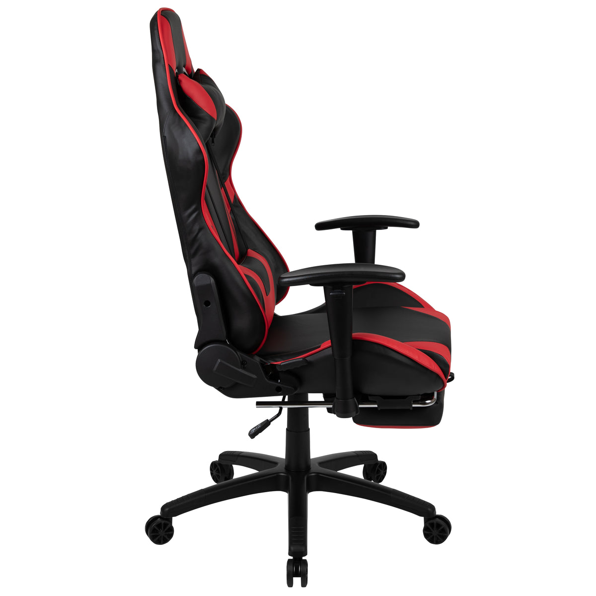 X30 Gaming Chair Racing Office Ergonomic Computer Chair with Fully Reclining Back and Slide-Out Footrest in LeatherSoft