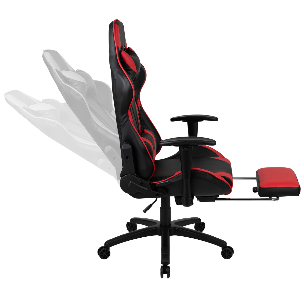 X30 Gaming Chair Racing Office Ergonomic Computer Chair with Fully Reclining Back and Slide-Out Footrest in LeatherSoft