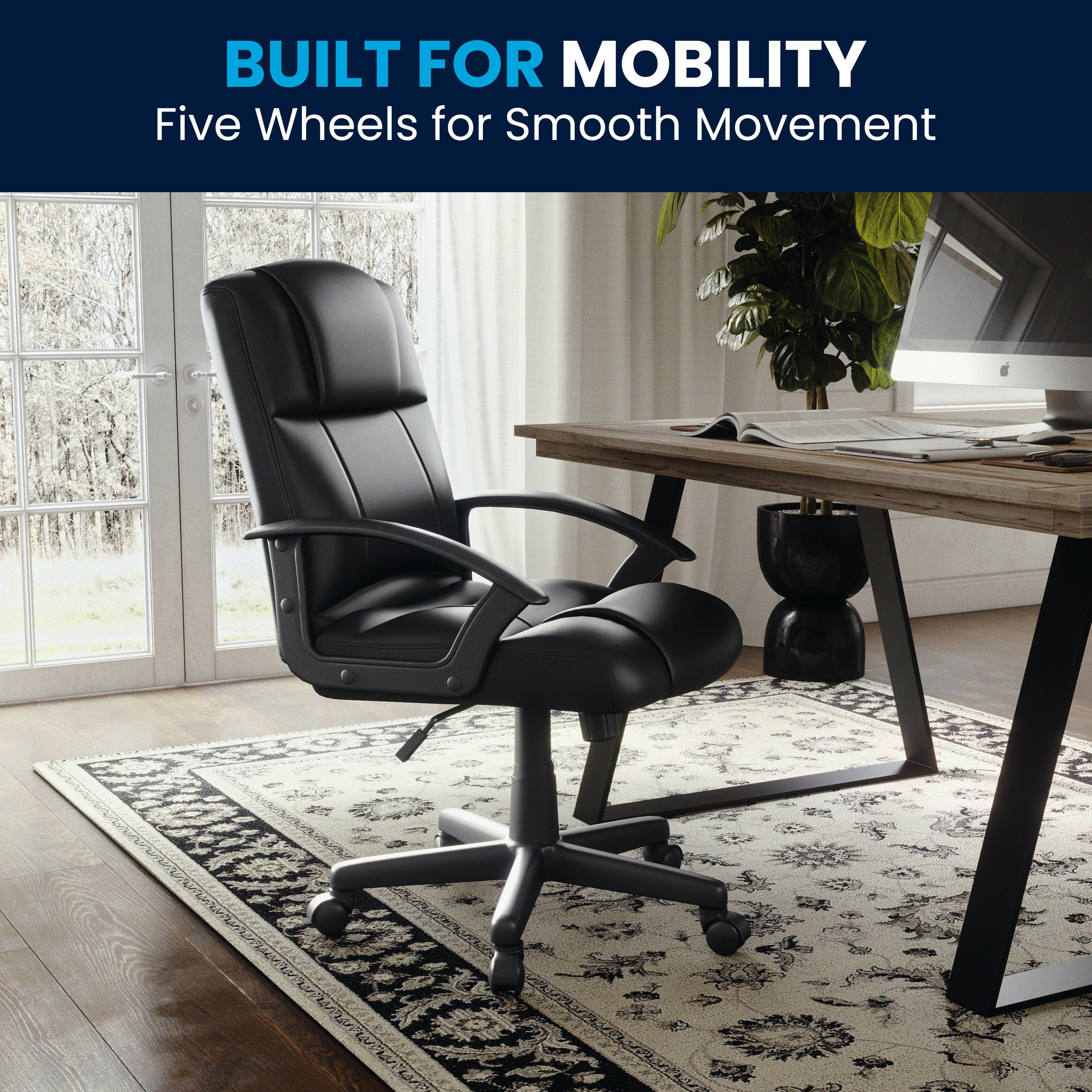 Flash Fundamentals Mid-Back Padded Task Office Chair with Arms