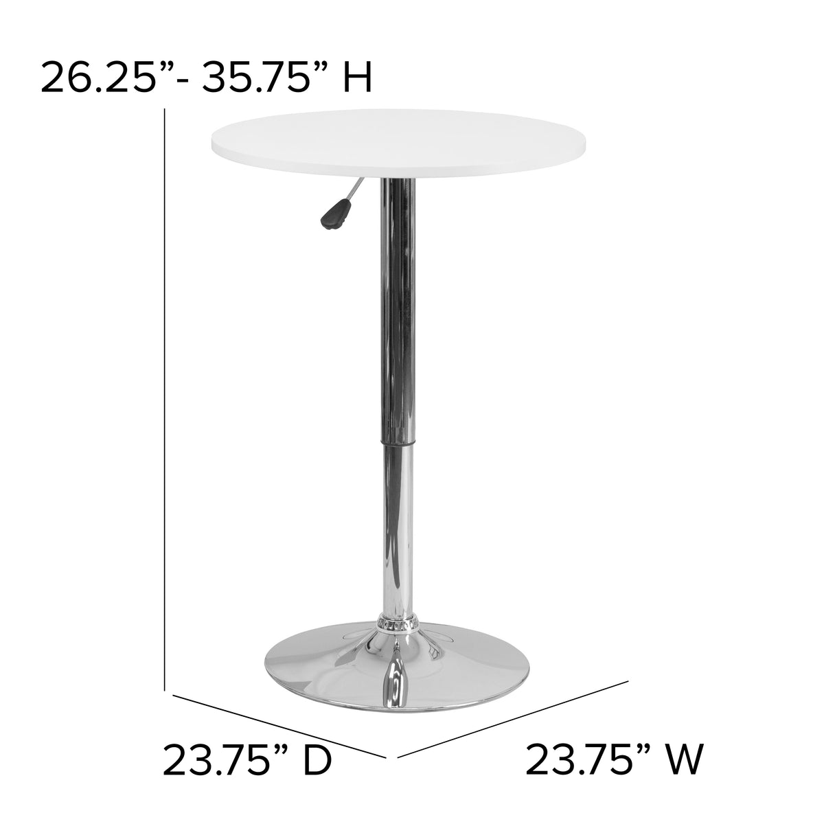23.75'' Round Adjustable Height Wood Table (Adjustable Range 26.25'' - 35.75'')