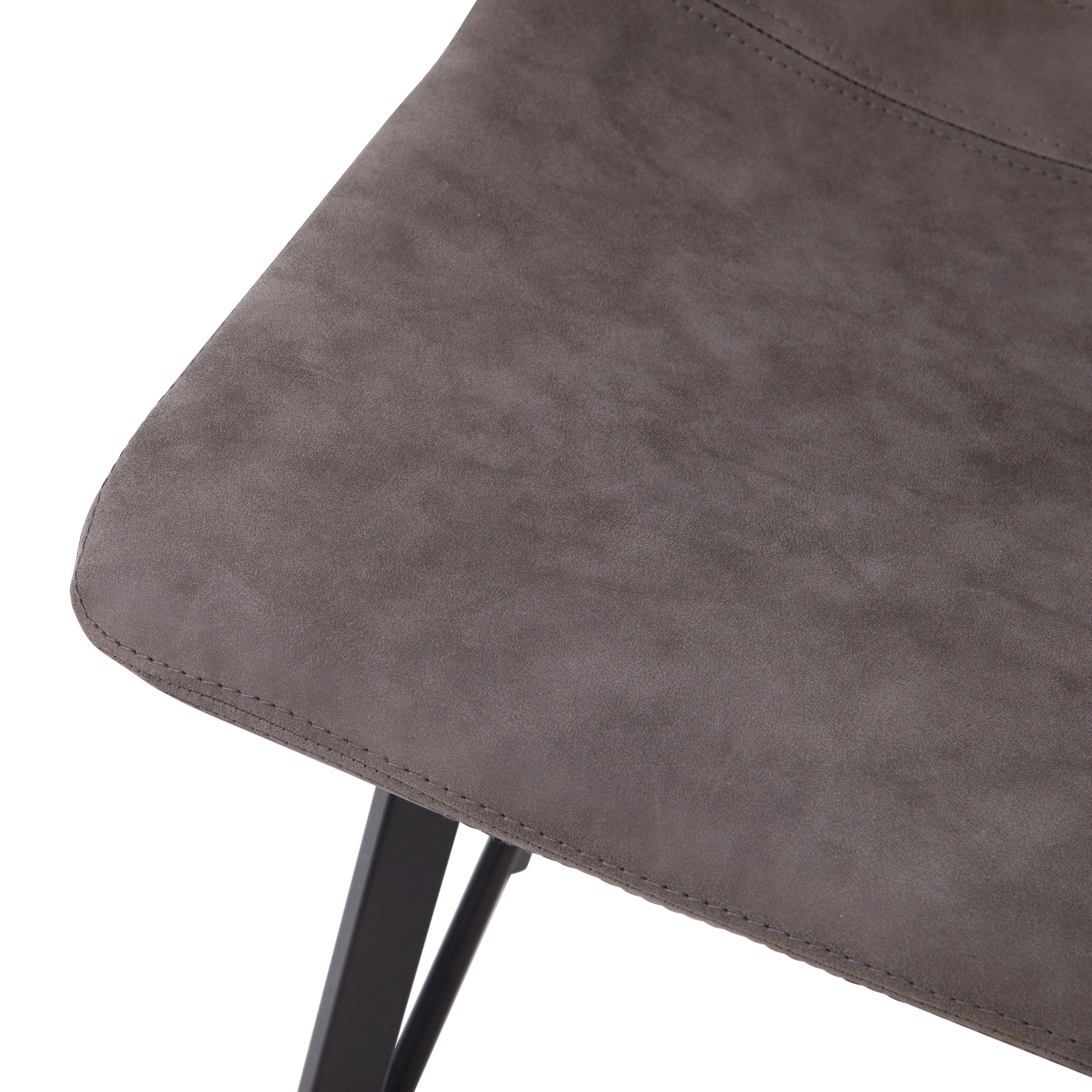 Caleb Modern Armless 24 Inch Counter Height Stools with Footrests and Matte Metal Frames, Set of 2