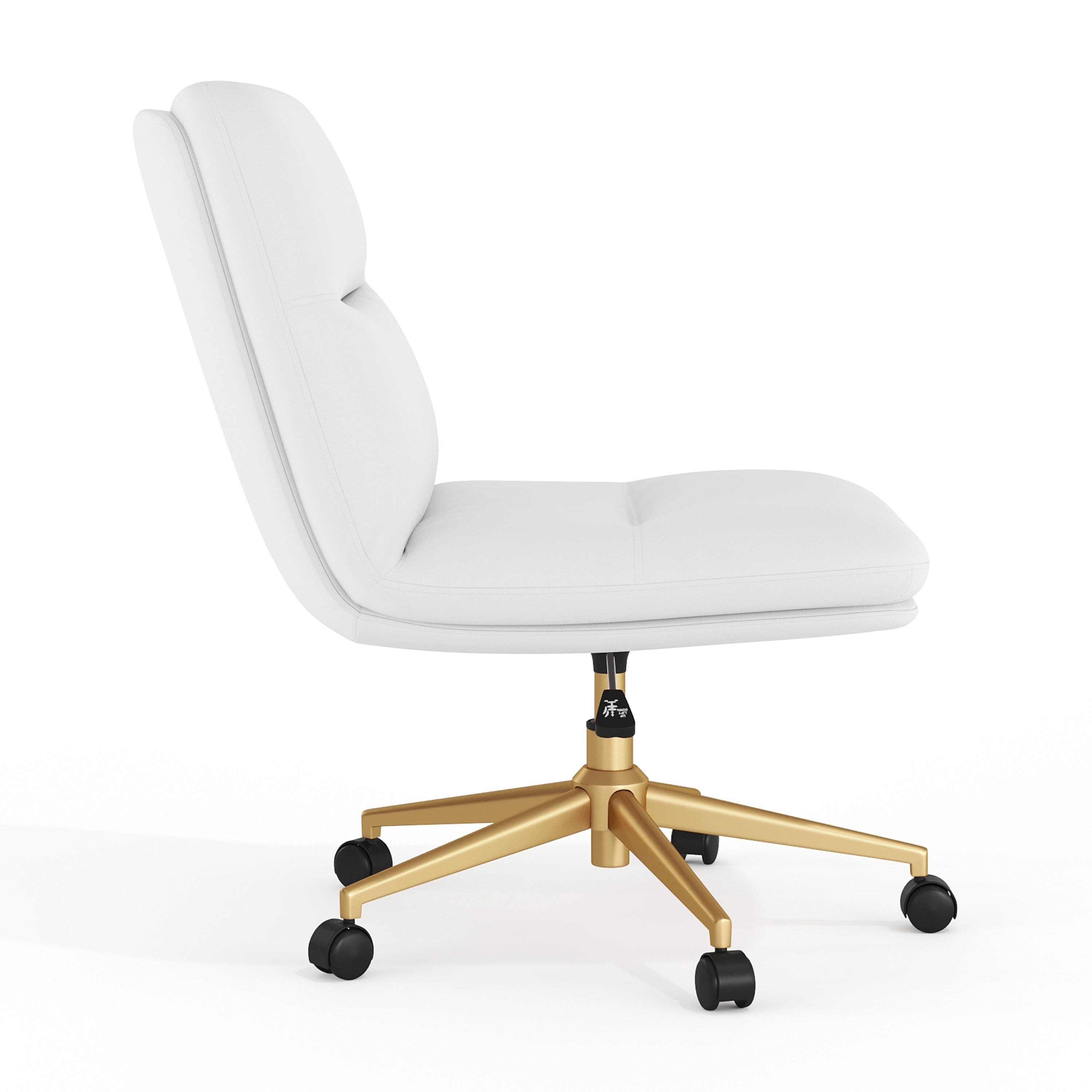 Chloe Commercial Mid-Back Padded Upholstered Armless Task Office Chair with Wheels, Adjustable Height, Swivel Function, and Frame