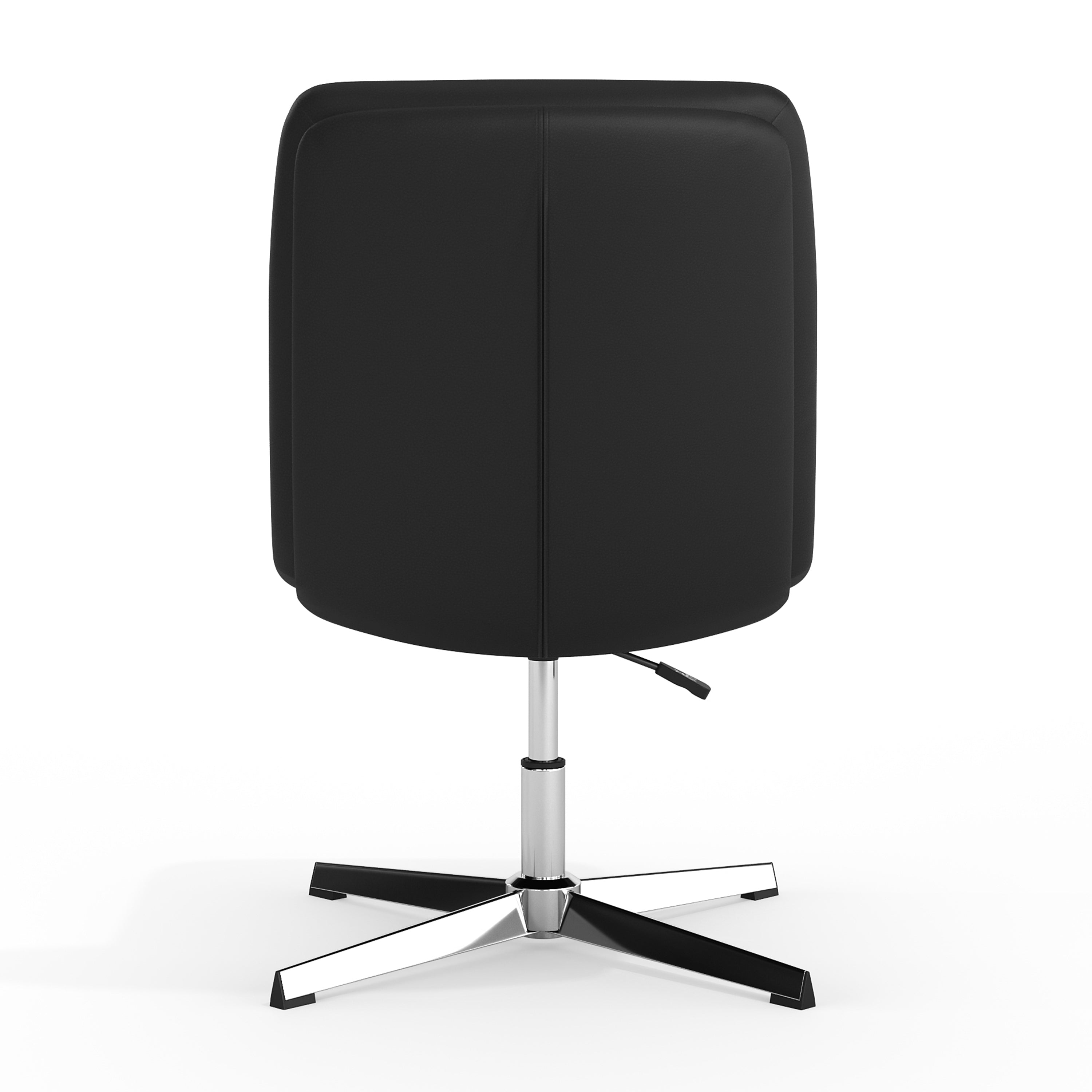 Chloe Commercial Mid-Back Padded Upholstered Armless Stationary Task Office Chair with Adjustable Height, Swivel Function, and Frame