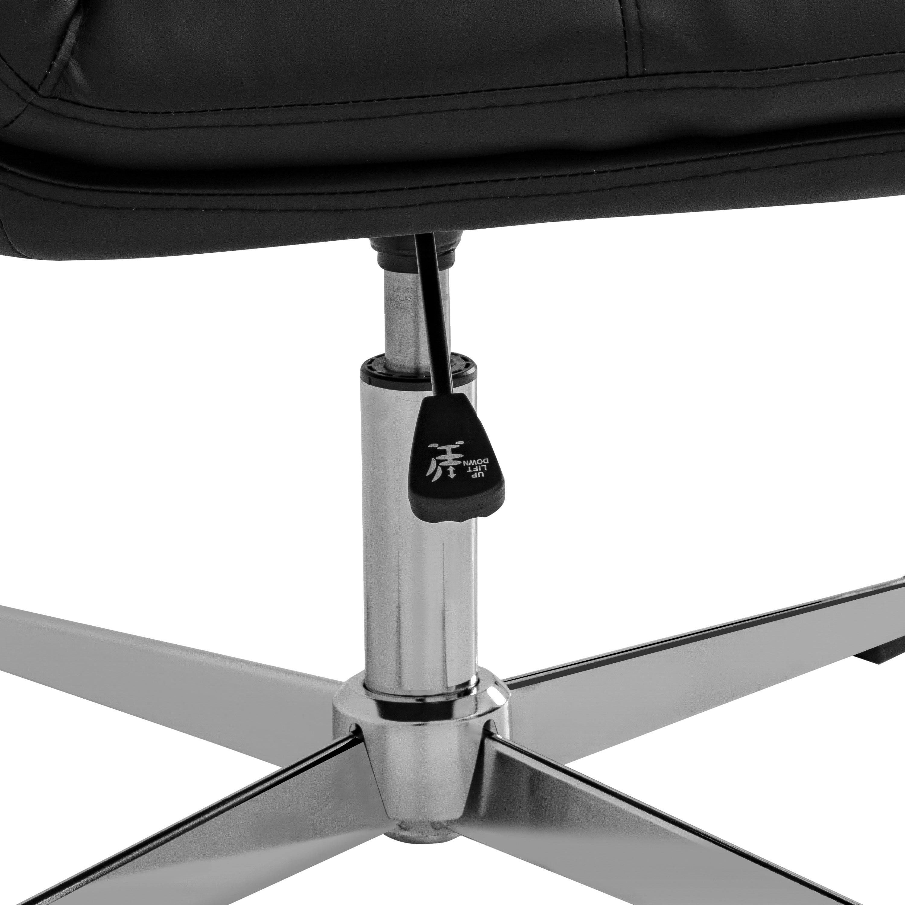 Chloe Commercial Mid-Back Padded Upholstered Armless Stationary Task Office Chair with Adjustable Height, Swivel Function, and Frame