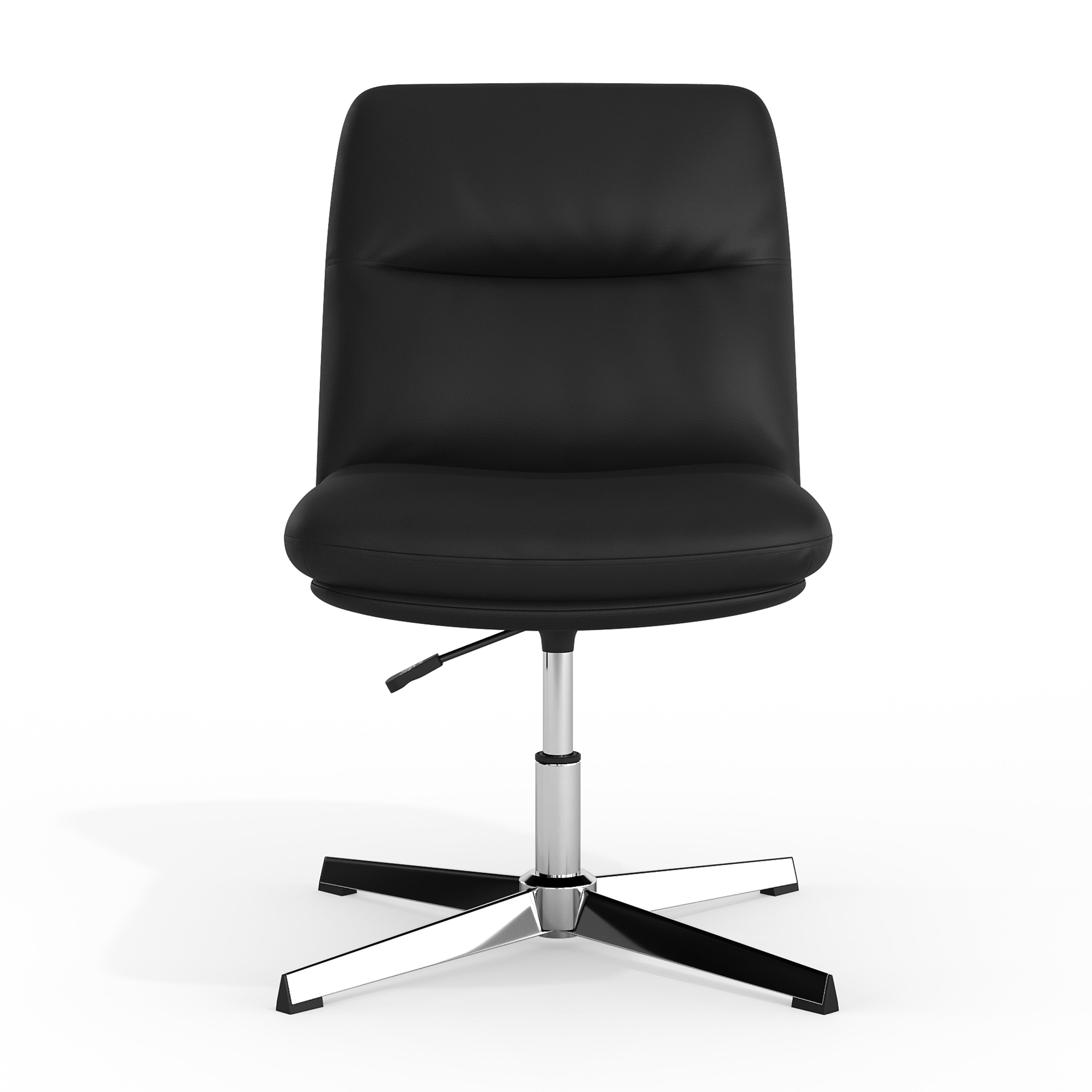 Chloe Commercial Mid-Back Padded Upholstered Armless Stationary Task Office Chair with Adjustable Height, Swivel Function, and Frame