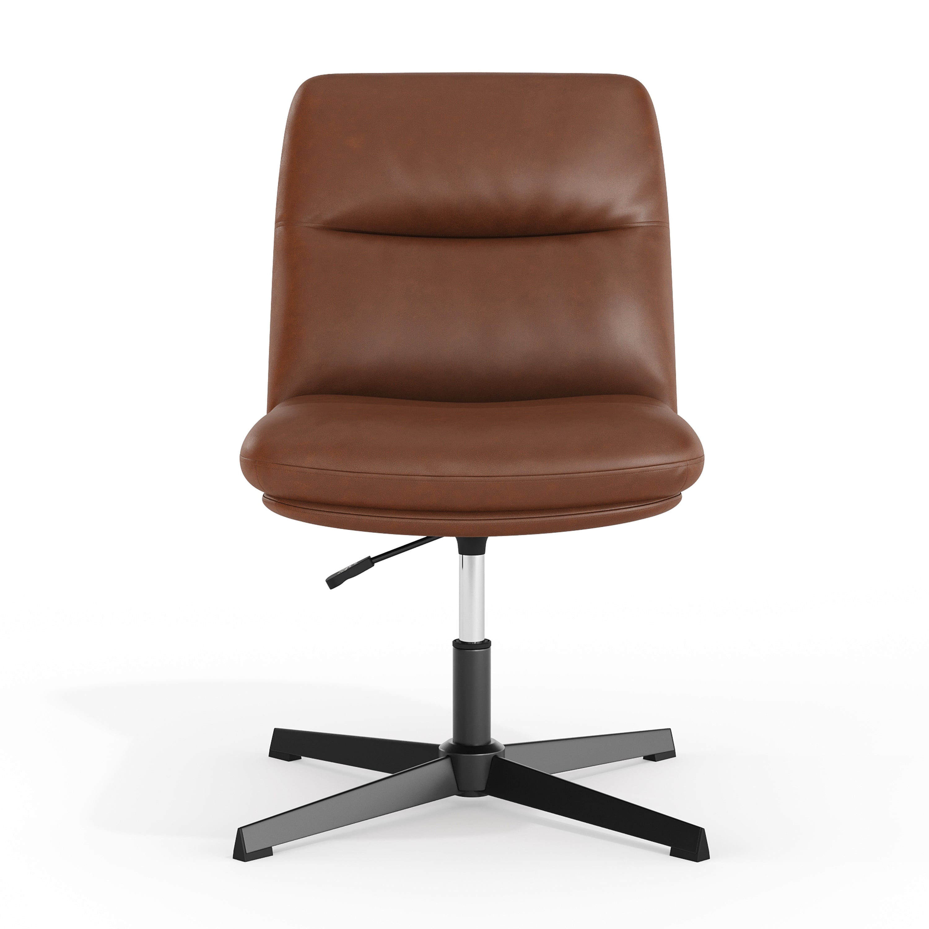 Chloe Commercial Mid-Back Padded Upholstered Armless Stationary Task Office Chair with Adjustable Height, Swivel Function, and Frame