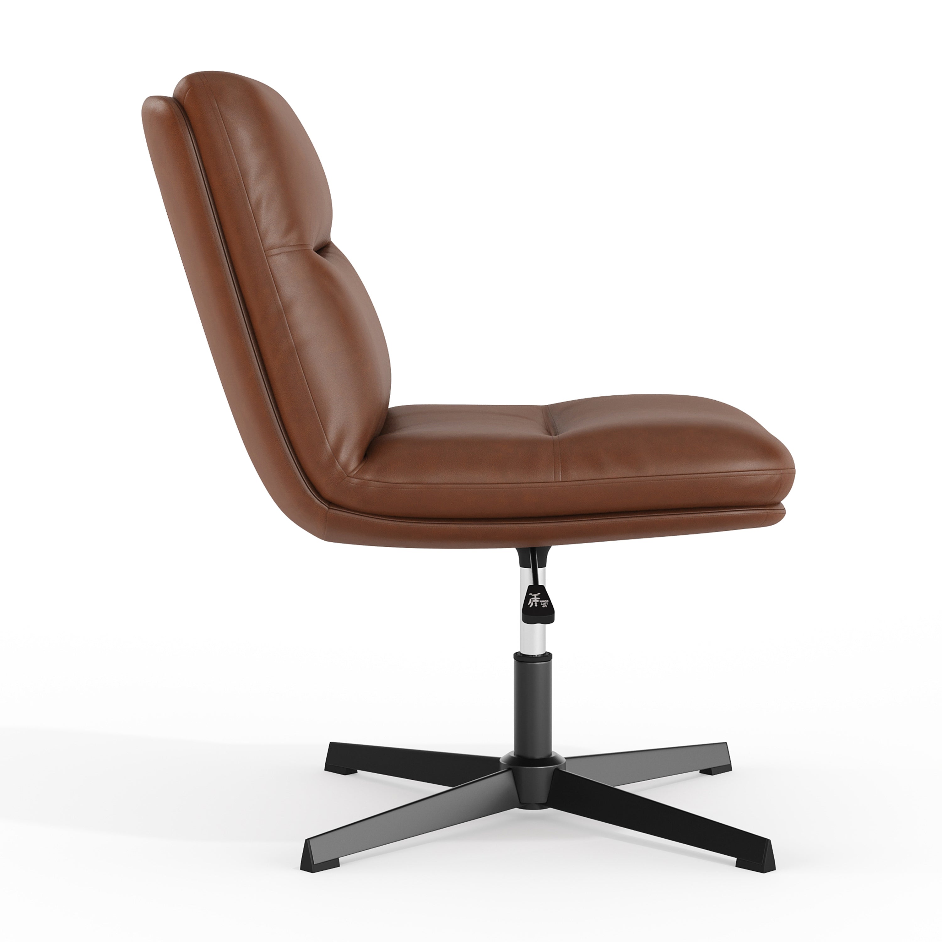 Chloe Commercial Mid-Back Padded Upholstered Armless Stationary Task Office Chair with Adjustable Height, Swivel Function, and Frame